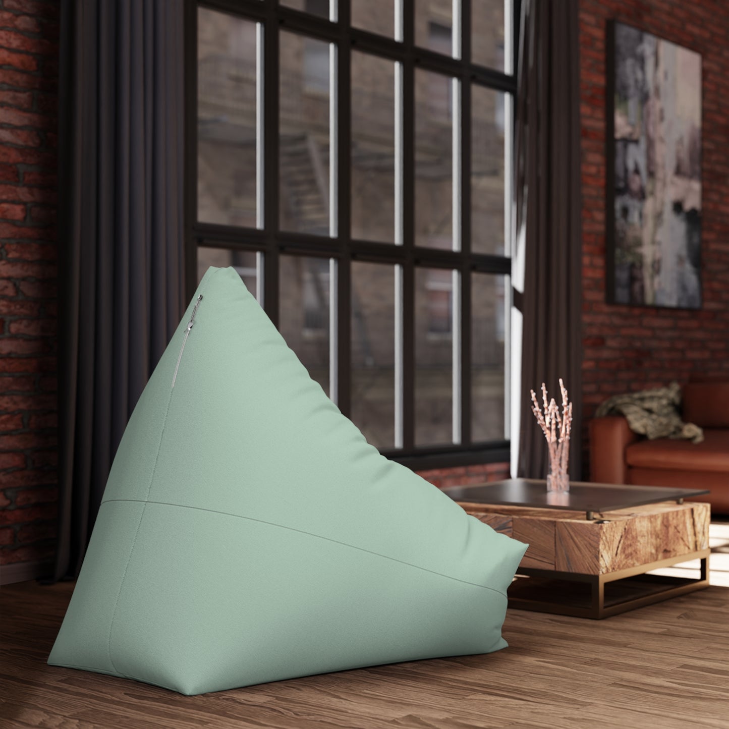 Personalized Mint Bean Bag Cover — Custom Name Accent (e.g., ISABELLA)