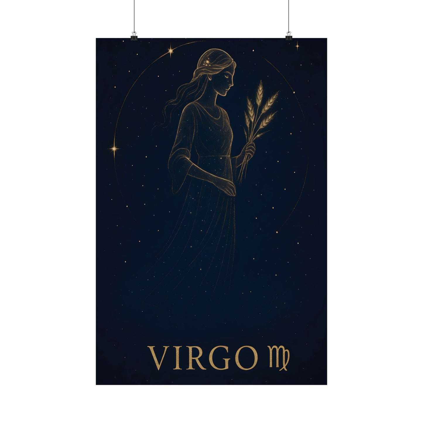 Virgo Zodiac Constellation Matte Poster – Celestial Maiden Astrology Wall Art Print (Multiple Sizes)