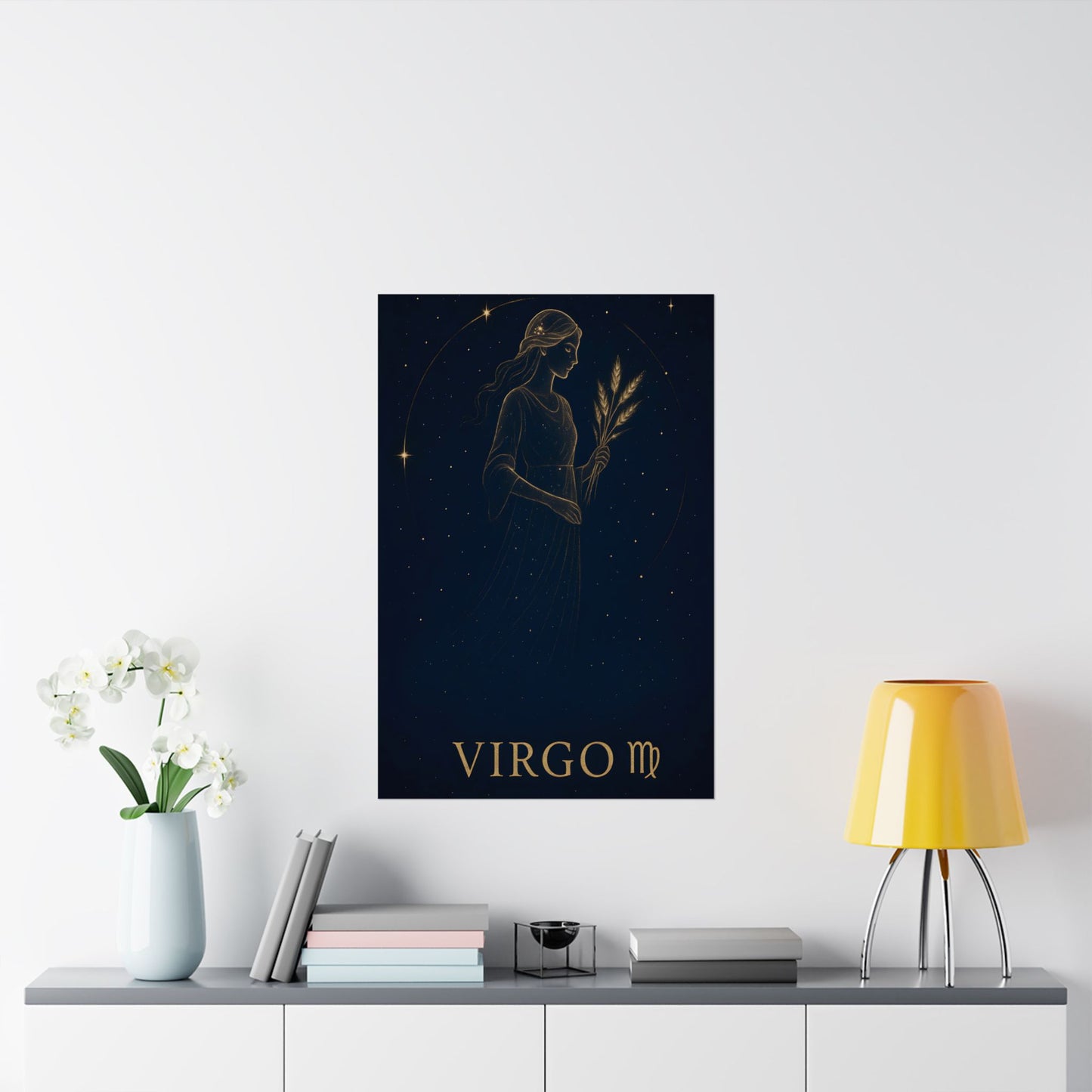 Virgo Zodiac Constellation Matte Poster – Celestial Maiden Astrology Wall Art Print (Multiple Sizes)