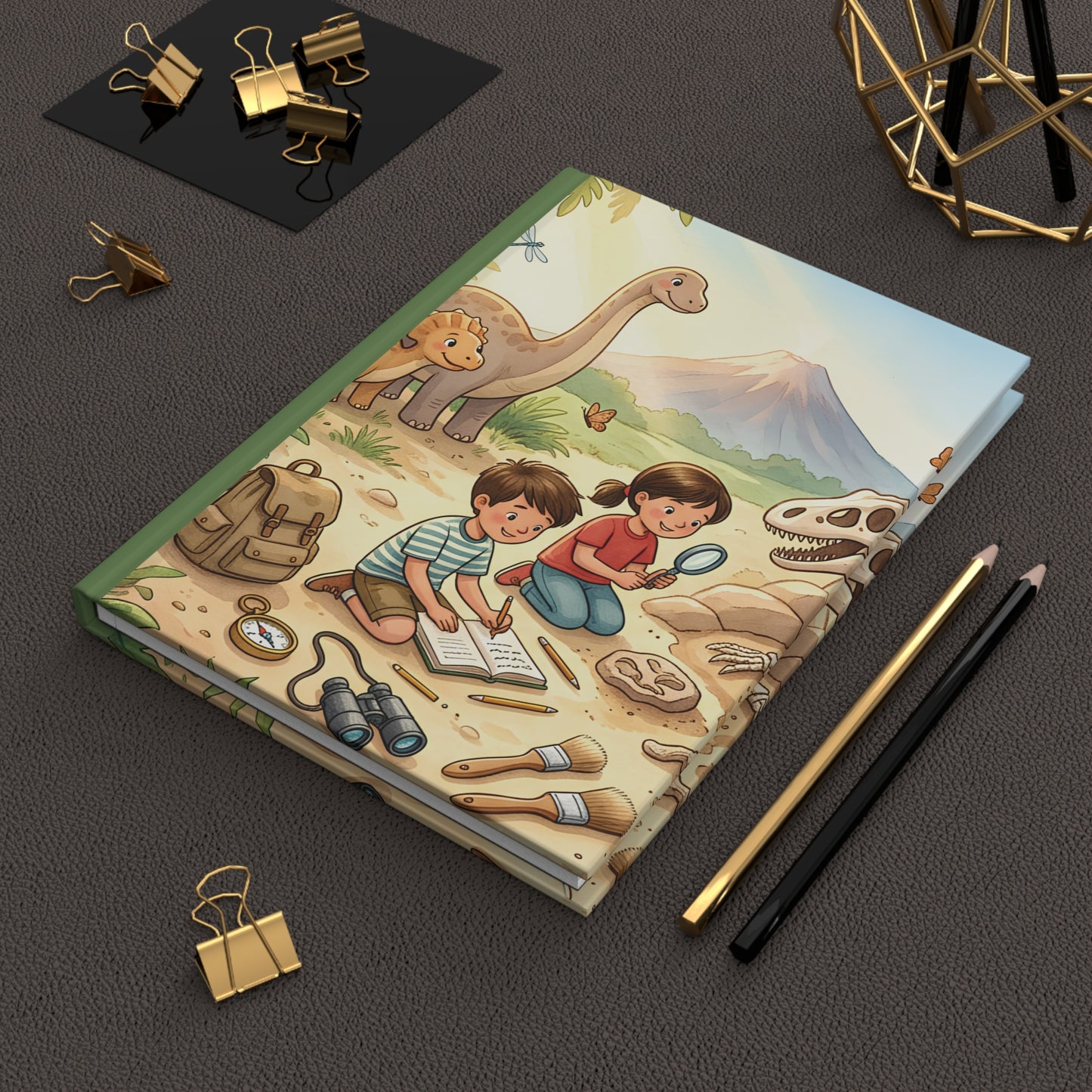 Dinosaur Adventure Hardcover Journal — Kids' Paleontology Notebook