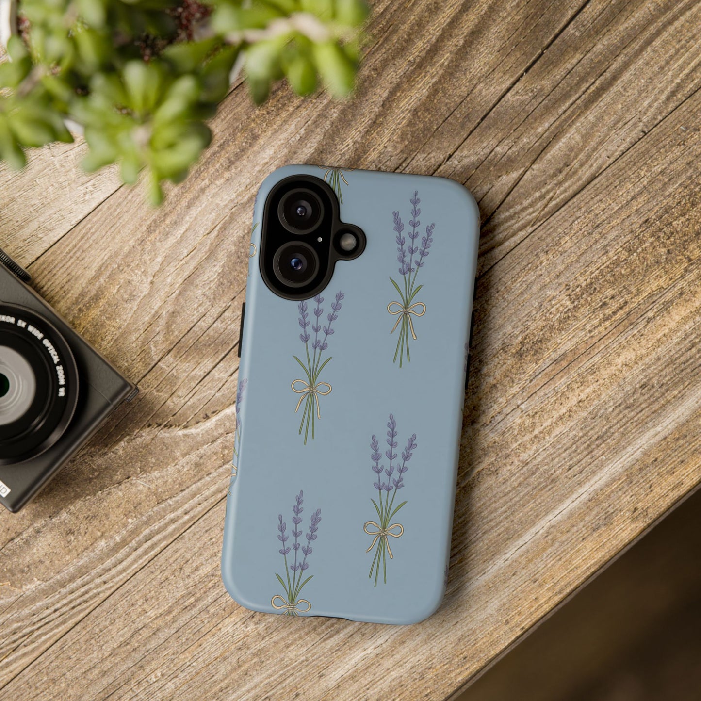 Lavender Bundle Phone Case – Blue Botanical Floral Print with 3D Wrap Design