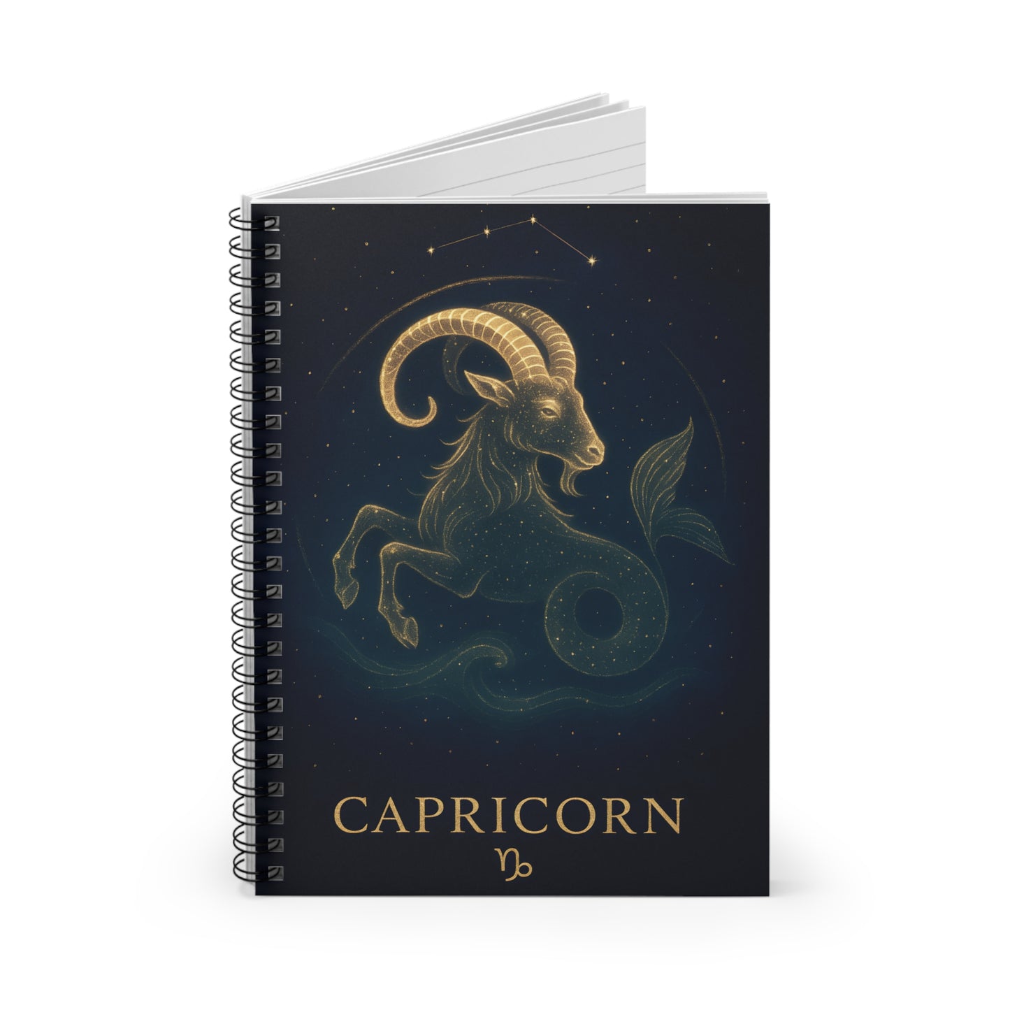 Capricorn Zodiac Galaxy Spiral Notebook – Celestial Astrology Writing Journal (6" x 8", 118 Pages)