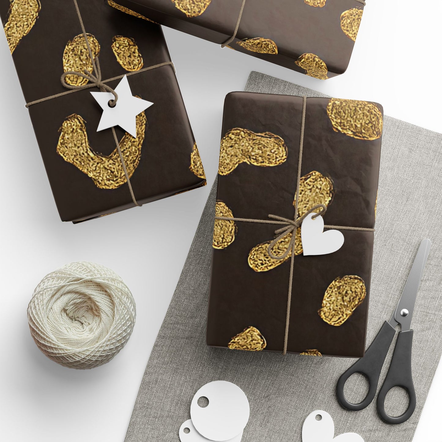 Gold Leopard Print Wrapping Paper – Luxe Animal Print Gift Wrap in Glossy or Matte Finish