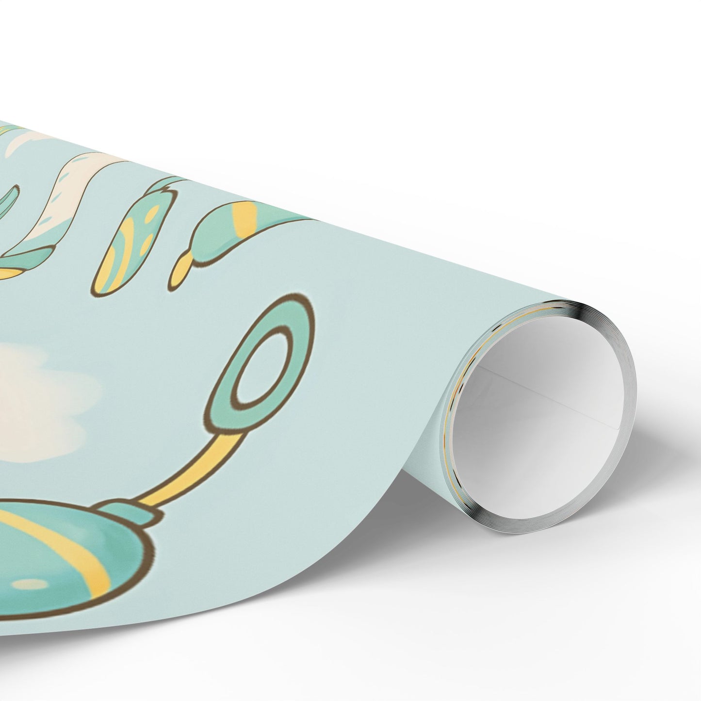 Baby Shower Wrapping Paper – Storks, Ducks & Baby Essentials on Sky Blue