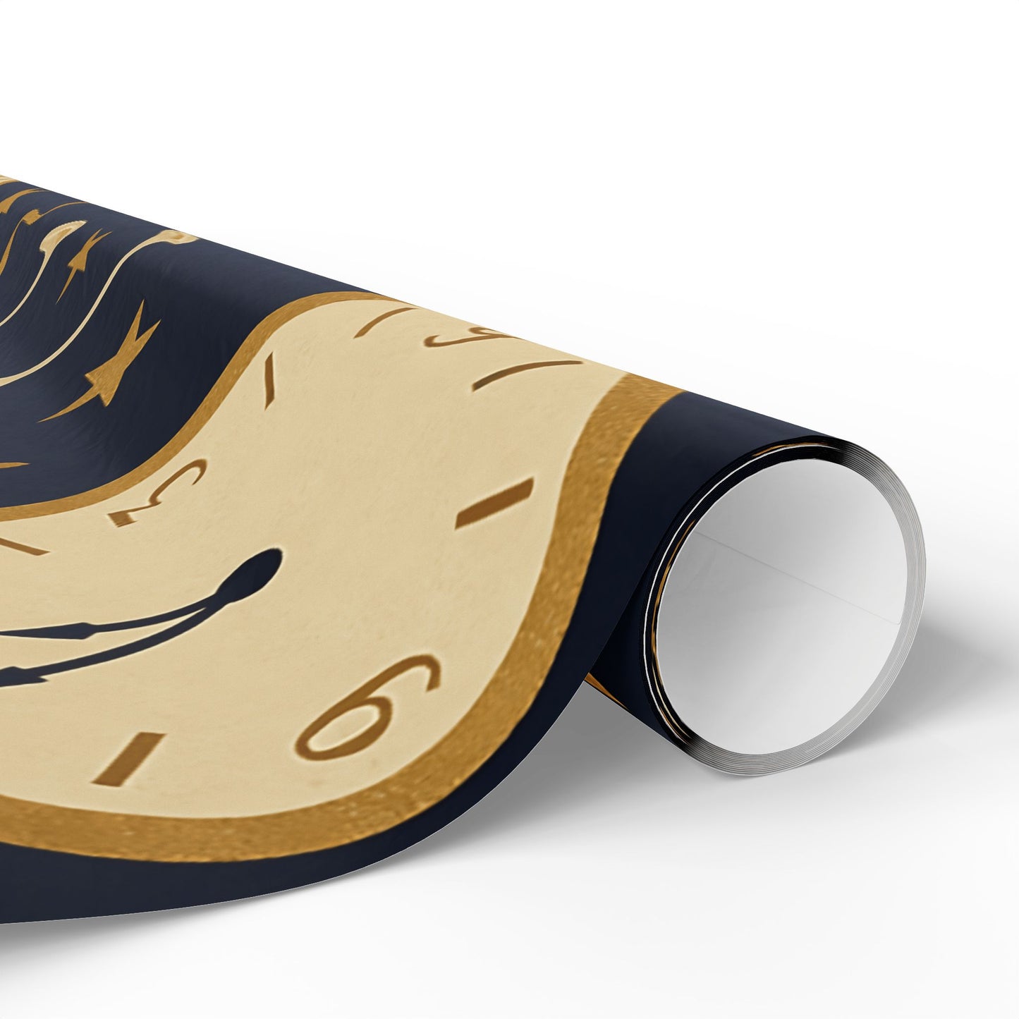 Midnight Celebration New Year Wrapping Paper – Clocks, Champagne & Confetti on Navy