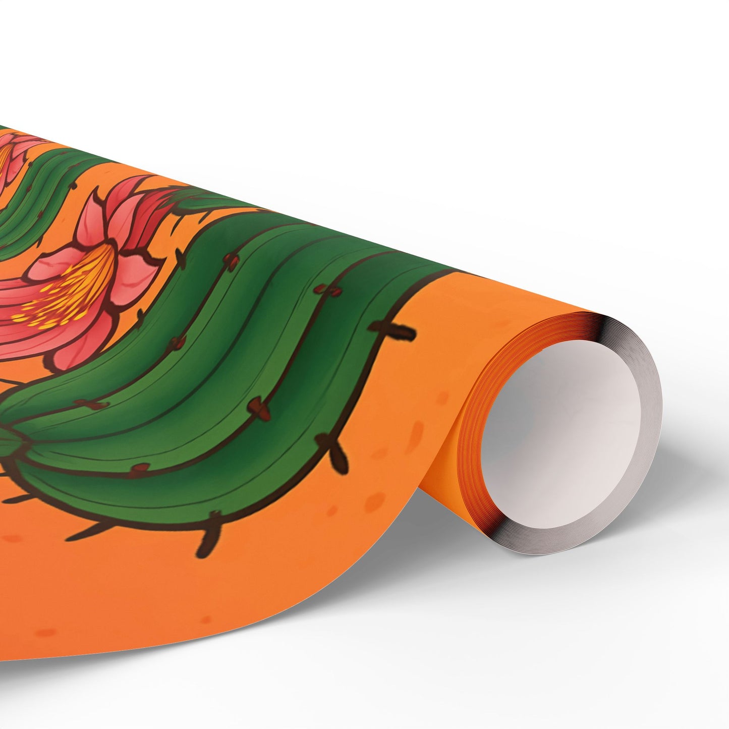 Cactus Bloom Wrapping Paper – Vibrant Desert Succulent Design in Terracotta Pots