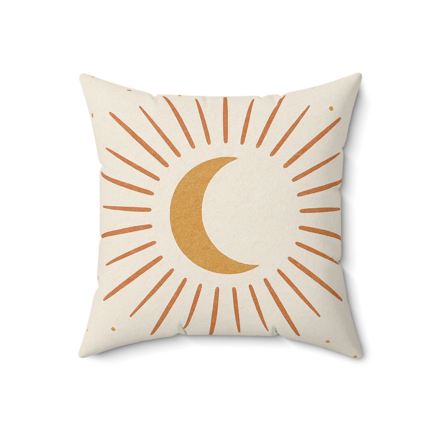Modern Crescent Moon Throw Pillow - Boho Sunburst Decorative Cushion with Double-Sided Print