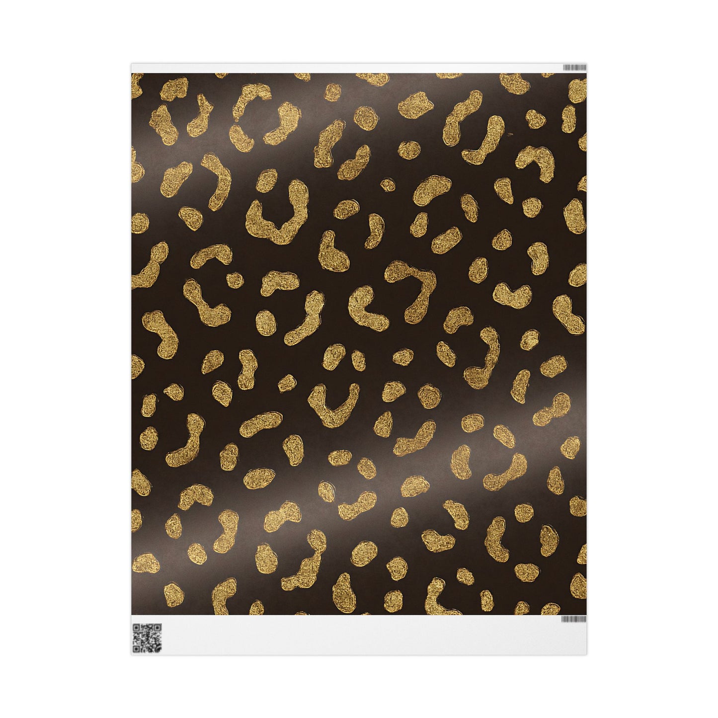 Gold Leopard Print Wrapping Paper – Luxe Animal Print Gift Wrap in Glossy or Matte Finish