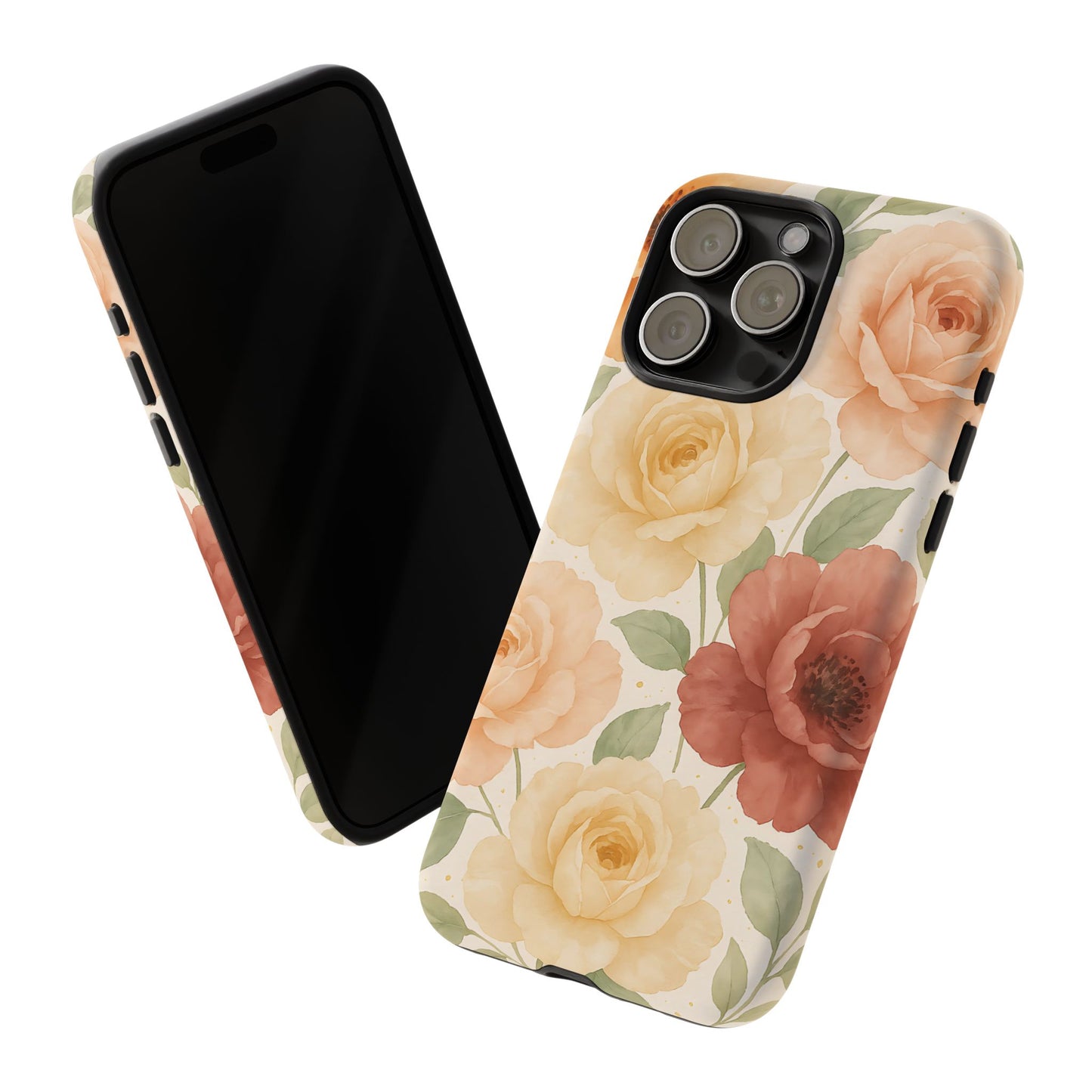 Vintage Rose Garden Phone Case – Soft Floral Print in Warm Neutrals