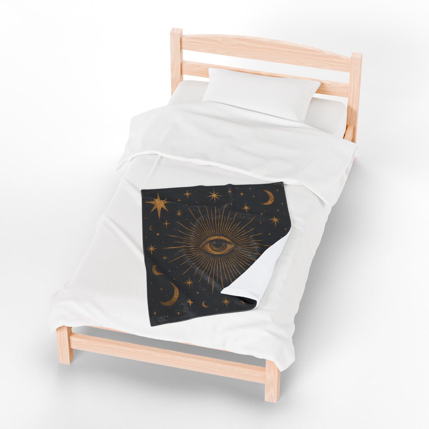 Mystic Eye & Celestial Stars Velveteen Plush Blanket