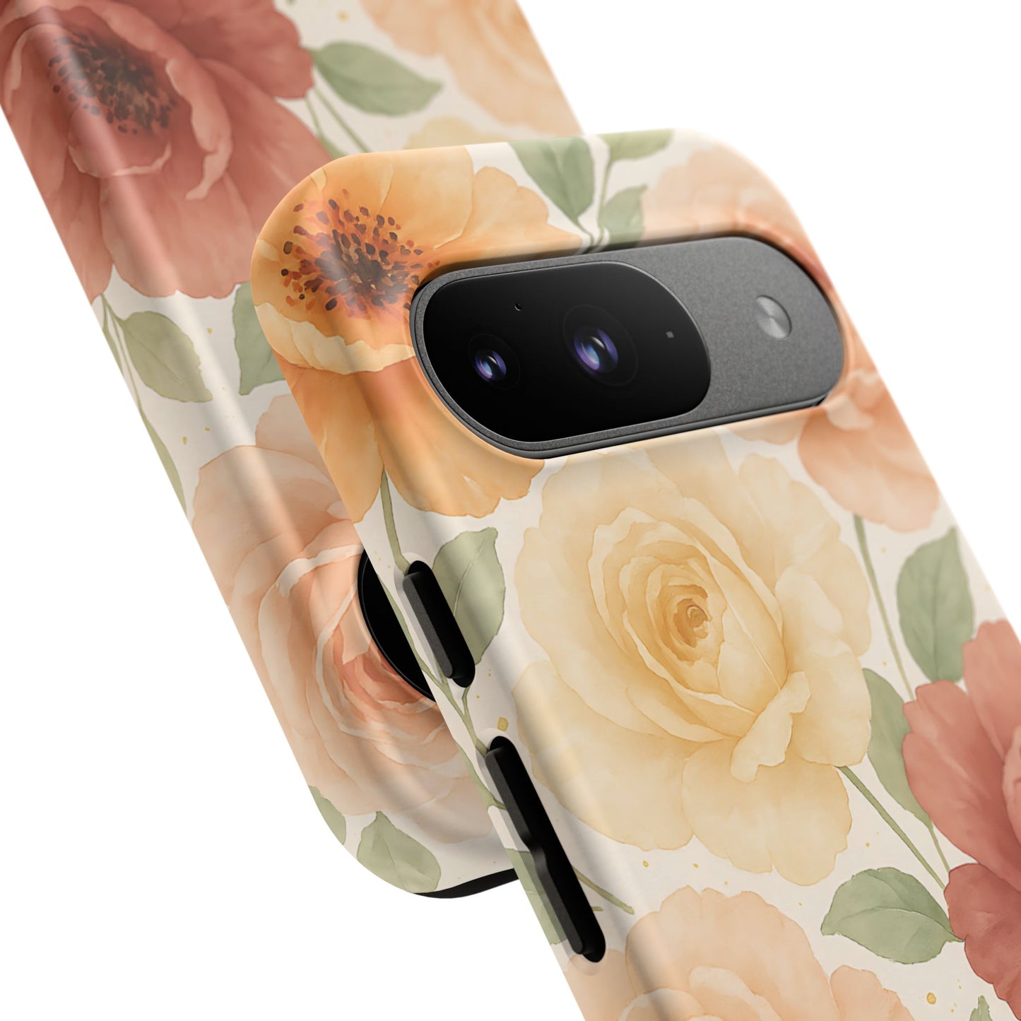 Vintage Rose Garden Phone Case – Soft Floral Print in Warm Neutrals
