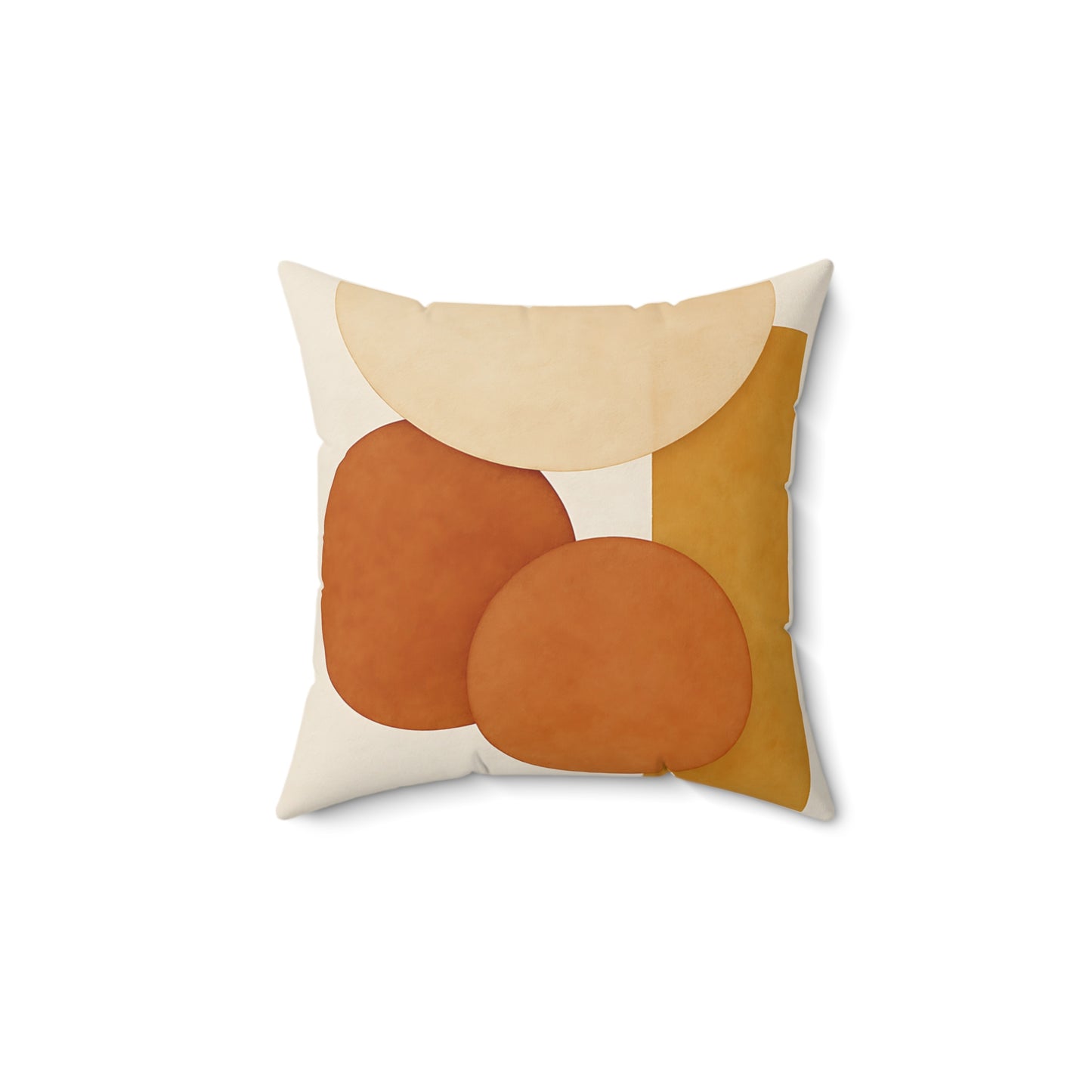 Modern Abstract Shapes Throw Pillow - Earth Tone Decorative Cushion with Double-Sided Print