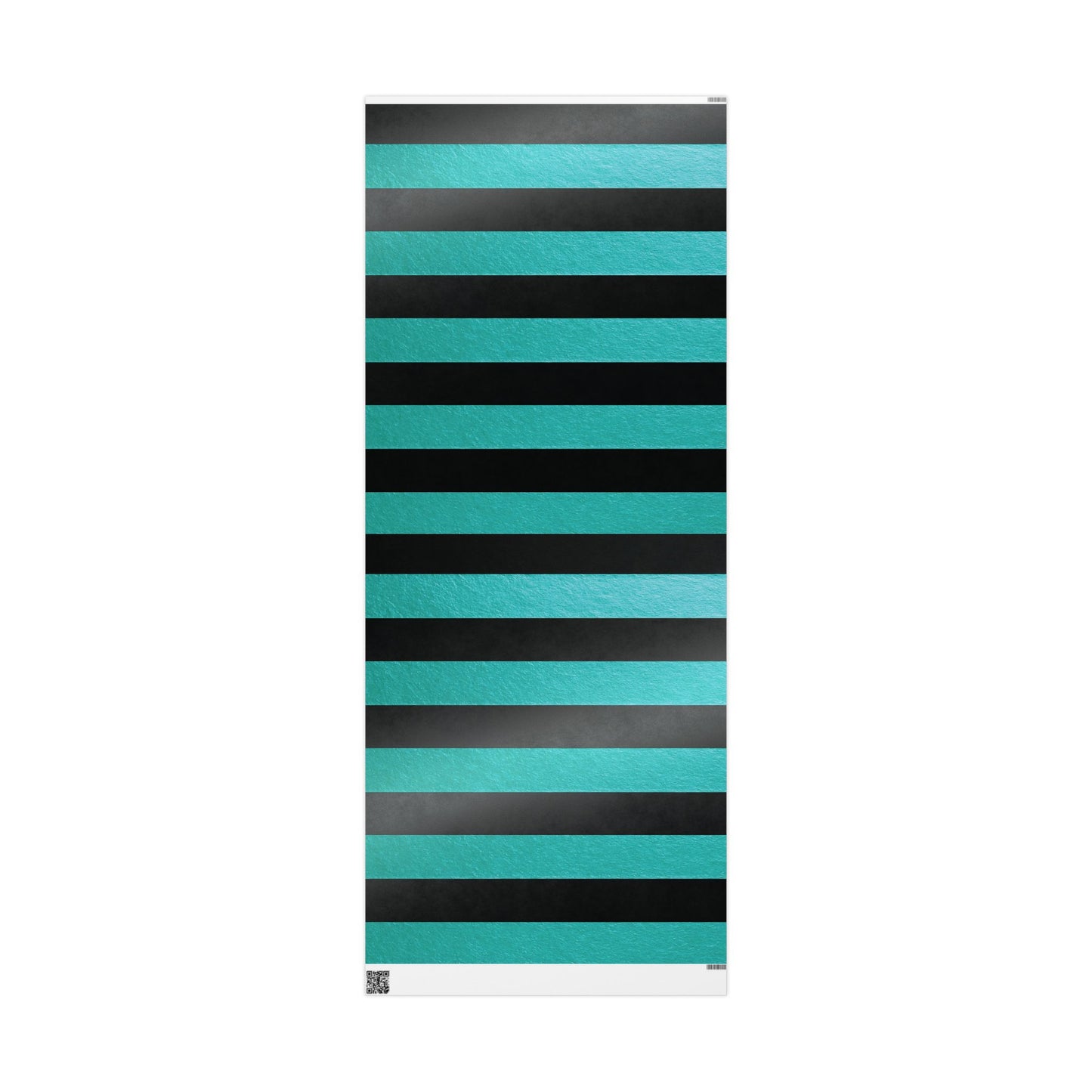 Black and Teal Striped Luxury Wrapping Paper – Glossy or Matte Finish, Durable 90gsm