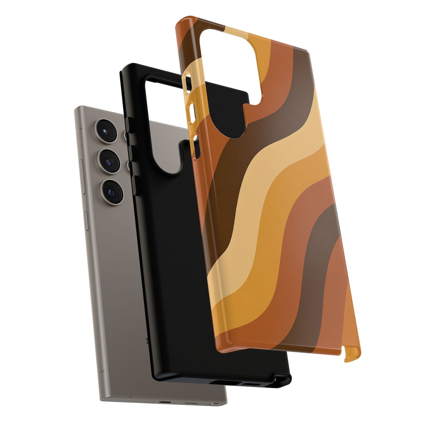 Retro Wave Stripes iPhone Case – 70s-Inspired Earth Tone Swirl Design