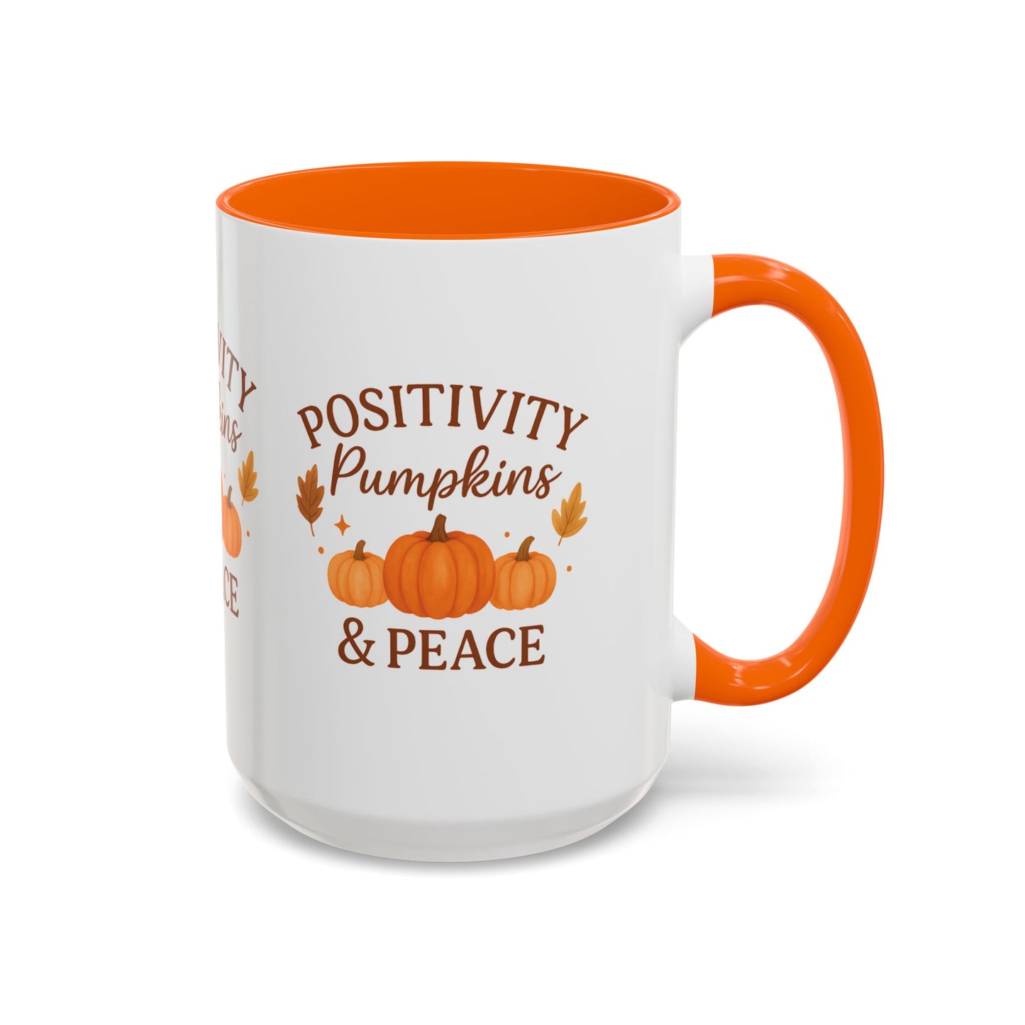 Positivity, Pumpkins & Peace Fall Mug – Autumn Coffee Cup in 11oz or 15oz | Microwave & Dishwasher Safe