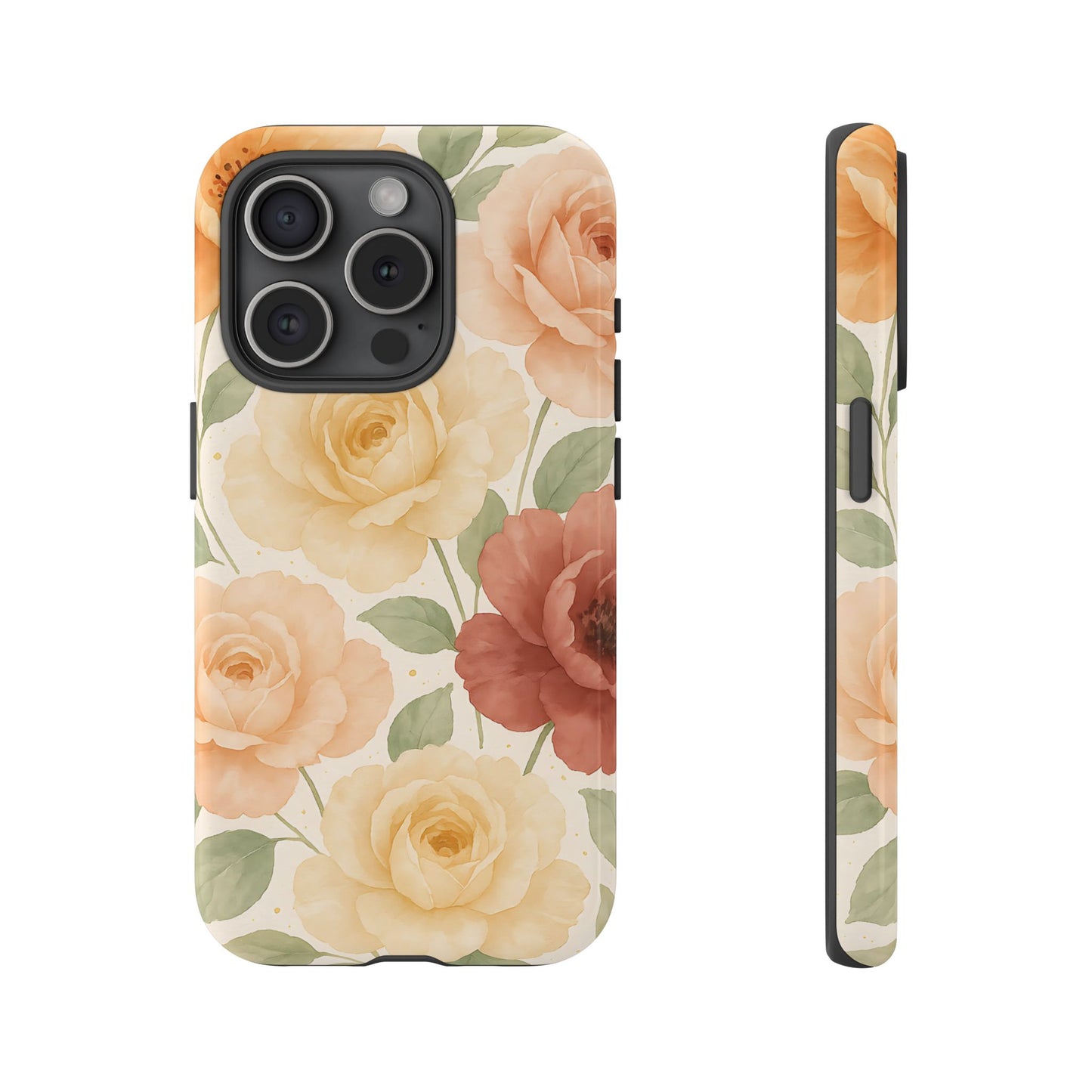 Vintage Rose Garden Phone Case – Soft Floral Print in Warm Neutrals