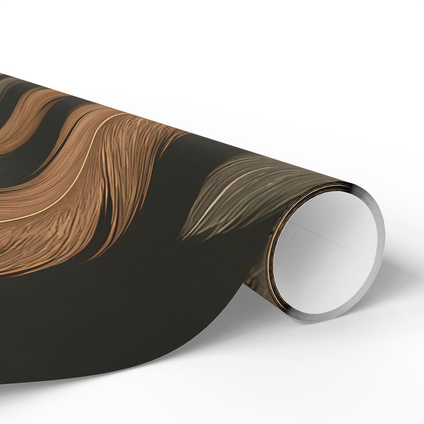 Luxury Feather Print Wrapping Paper – Metallic Gold, Bronze & Silver Design