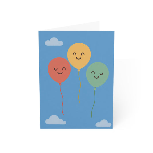 Smiling Balloons Birthday Card – Cheerful Greeting with Envelope
