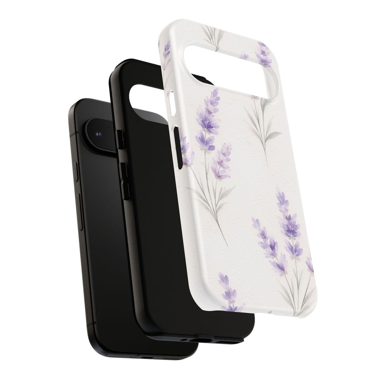 Lavender Floral Phone Case — Protective Tough Case with Purple Botanical Print