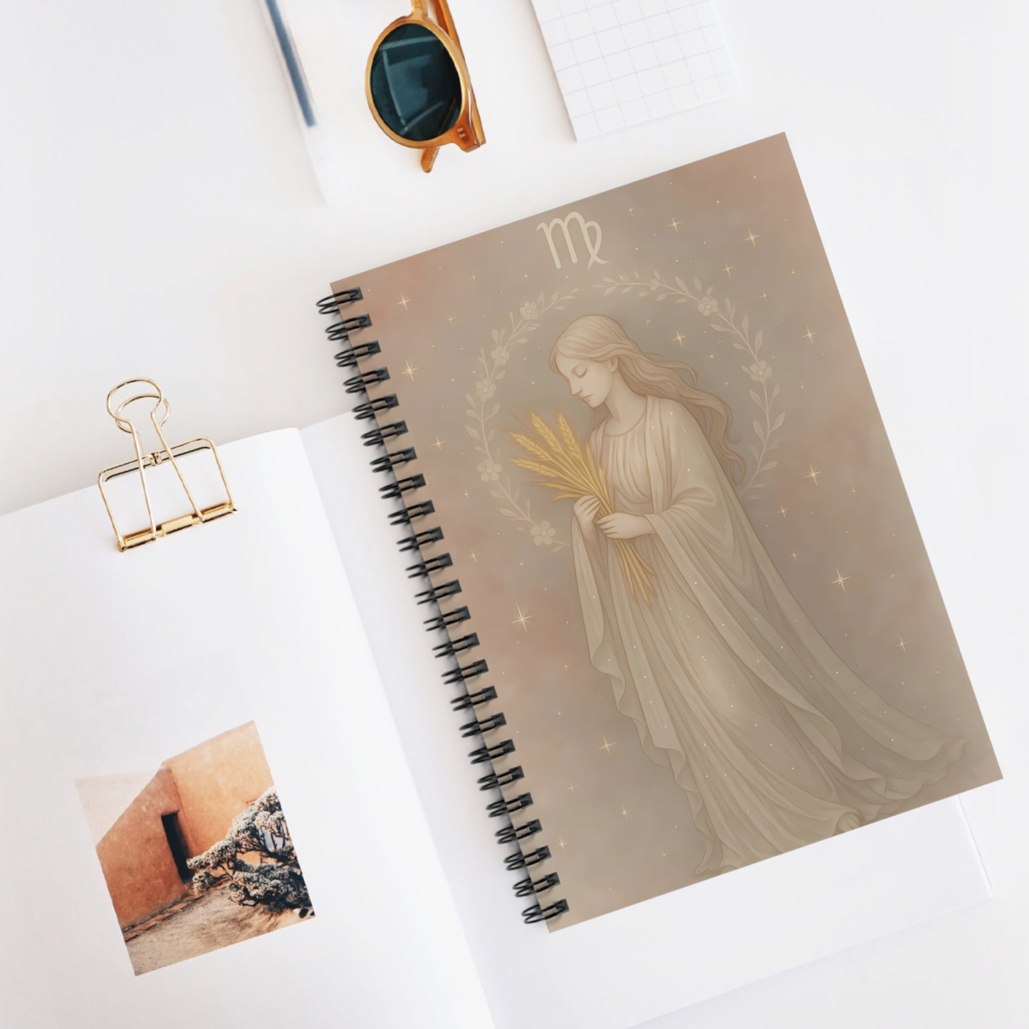 Virgo Zodiac Galaxy Spiral Notebook – Celestial Astrology Journal with Starry Virgo Maiden (6" x 8", 118 Pages)