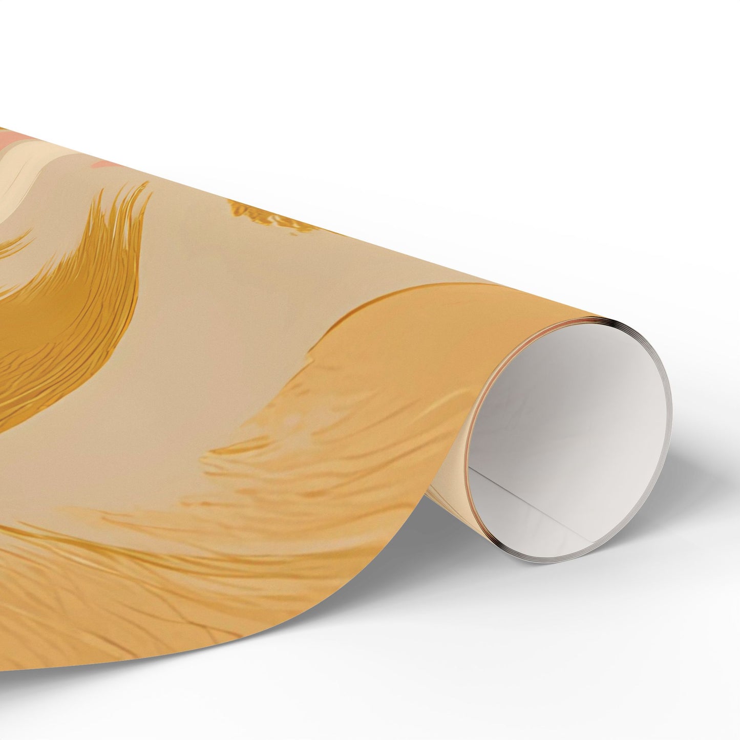 Golden Blush Brushstroke Wrapping Paper – Luxurious Abstract Gift Wrap