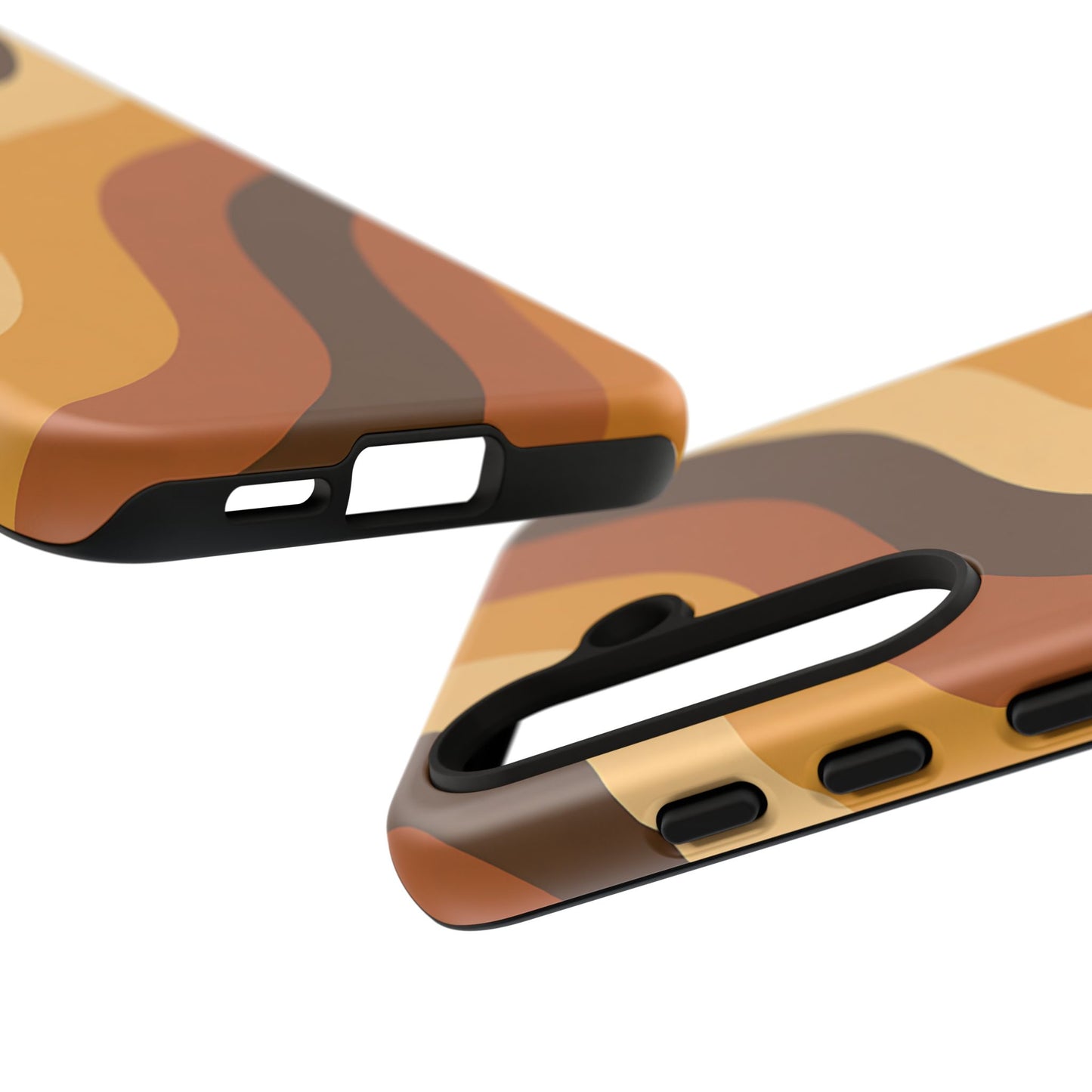 Retro Wave Stripes iPhone Case – 70s-Inspired Earth Tone Swirl Design