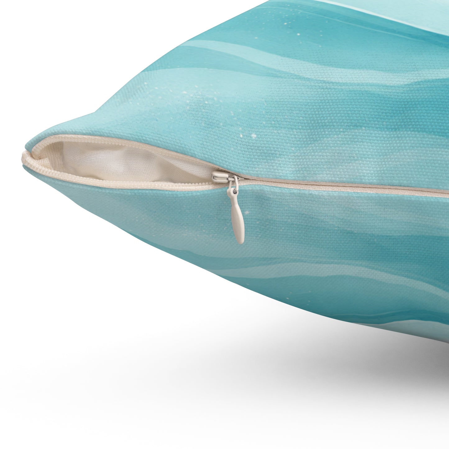 Ocean Wave Decorative Pillow — Aqua Coastal Throw Pillow