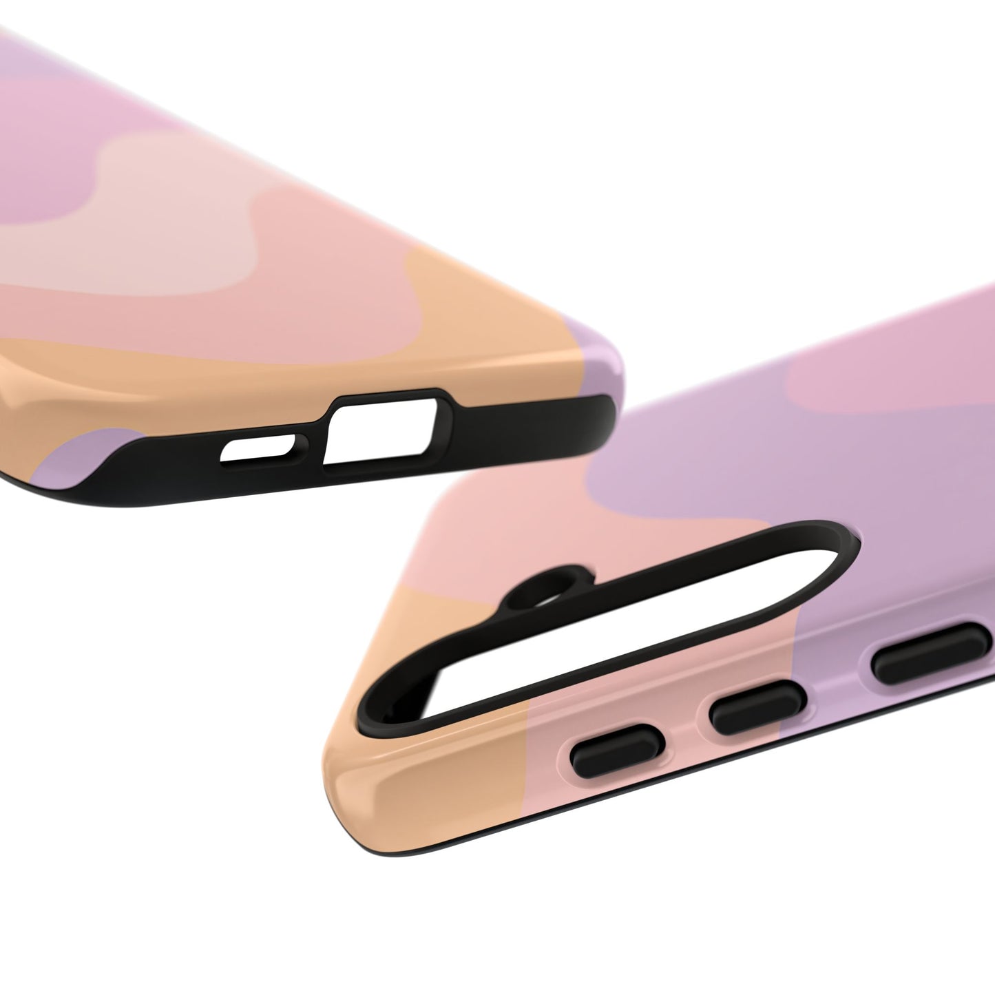 Retro Sunset Wave Phone Case – Groovy Pastel Abstract Design