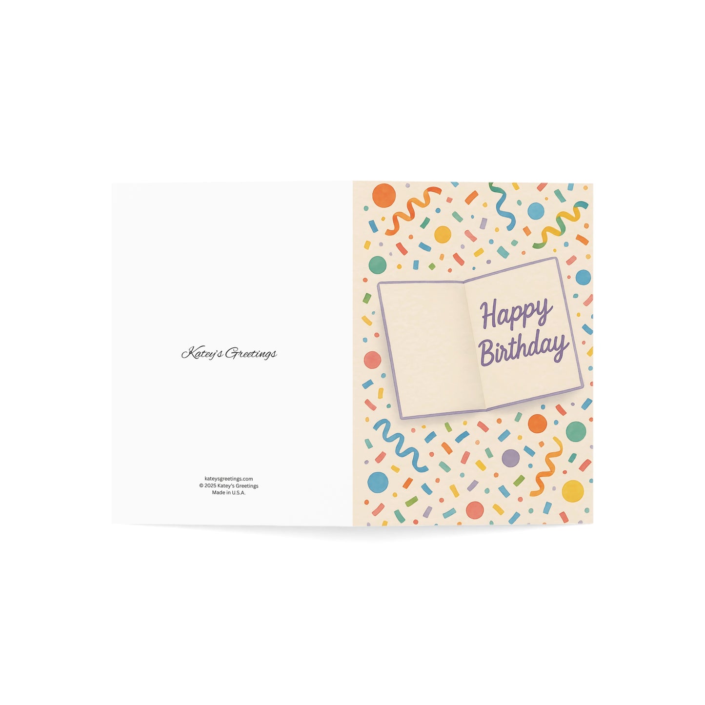 Confetti Celebration Birthday Greeting Card – Premium 270gsm Paper, Includes Envelope