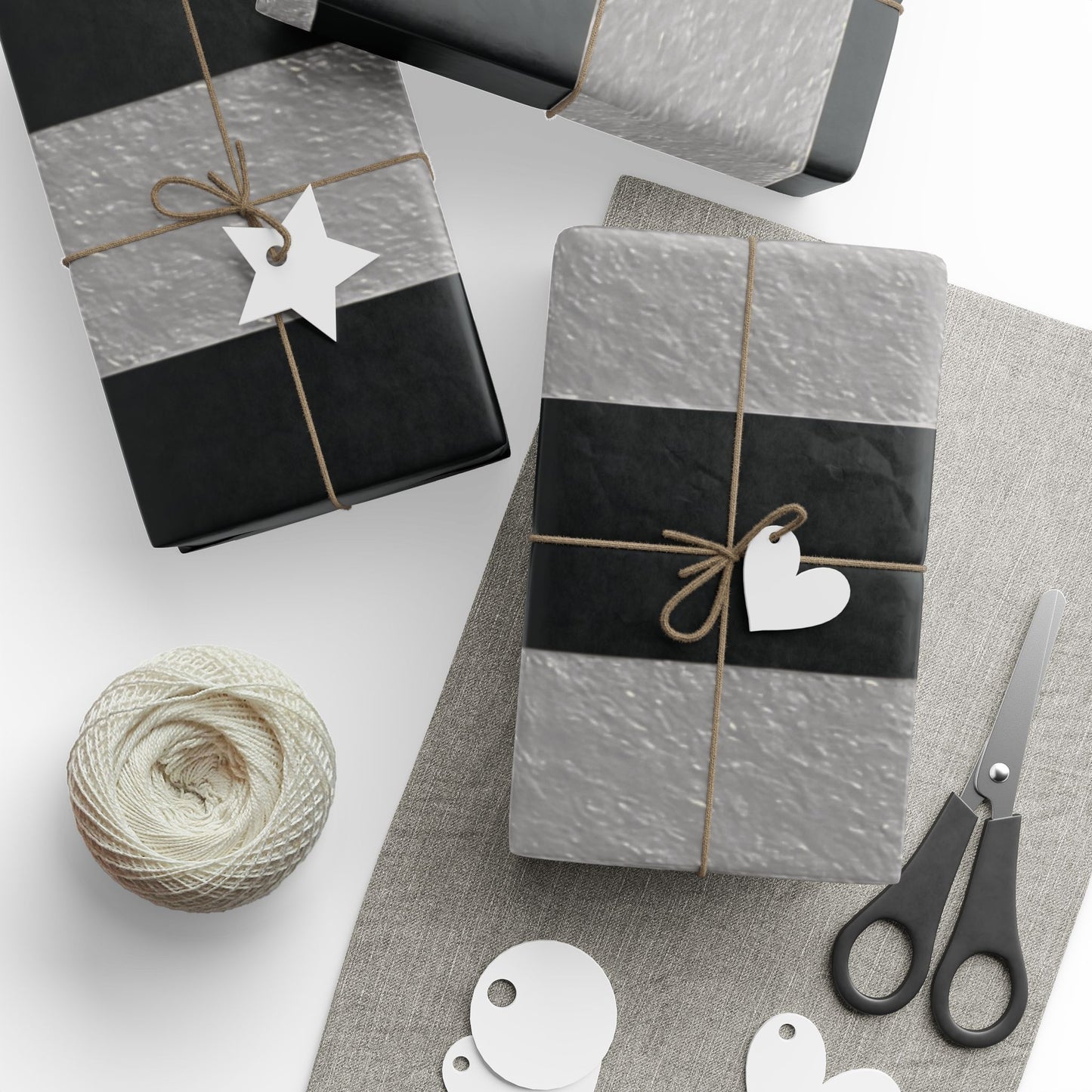 Black and Silver Striped Luxury Wrapping Paper – Glossy or Matte Finish, Durable 90gsm