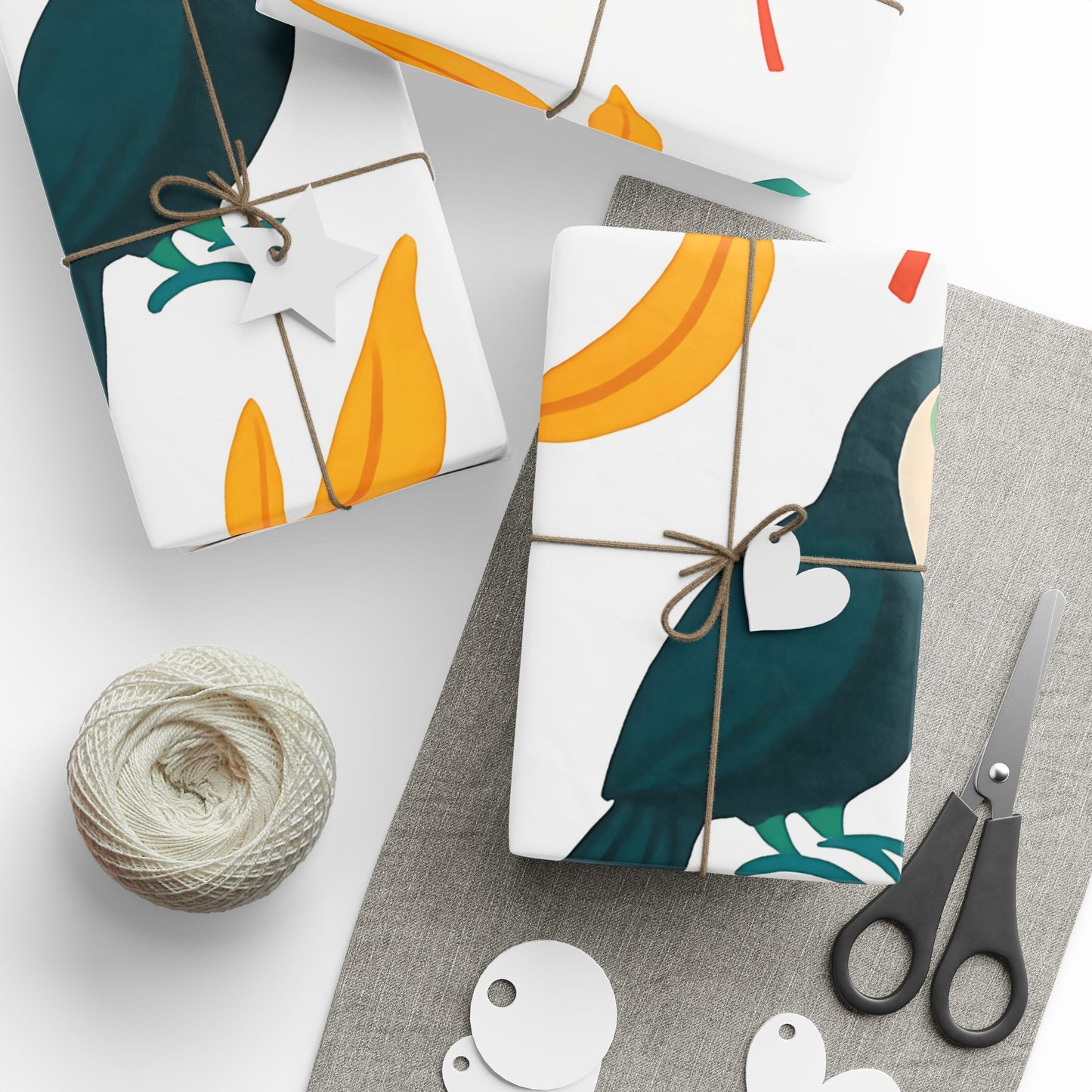 Tropical Toucan and Banana Wrapping Paper – Vibrant Jungle Leaf Gift Wrap