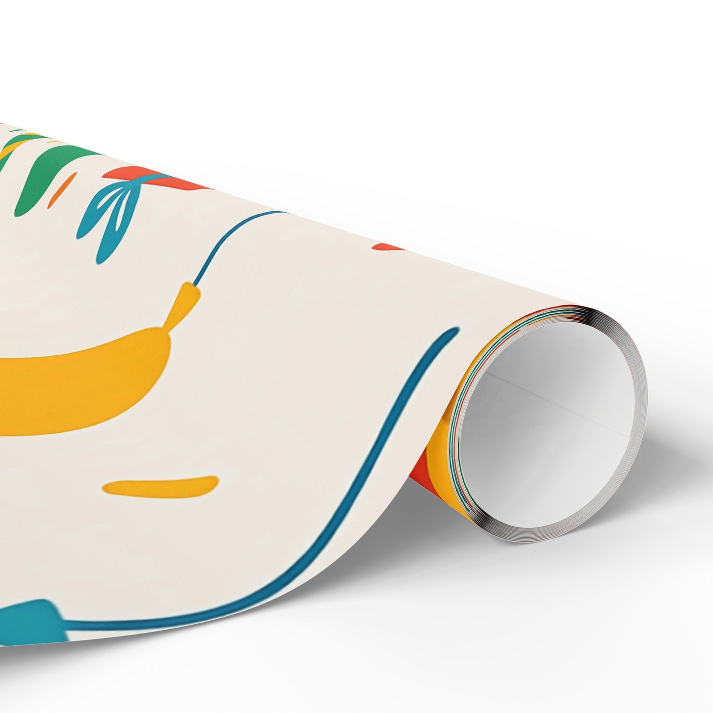 Colorful Birthday Party Wrapping Paper – Balloons, Gifts & Confetti on Cream Background