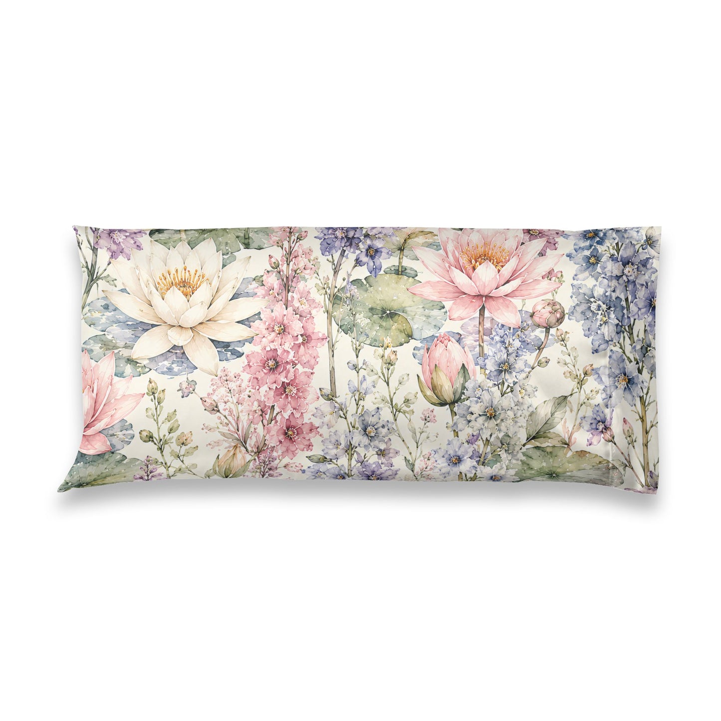 Floral Watercolor Satin Pillowcase — Pastel Garden Sleep Mask-Boosting Pillowcase