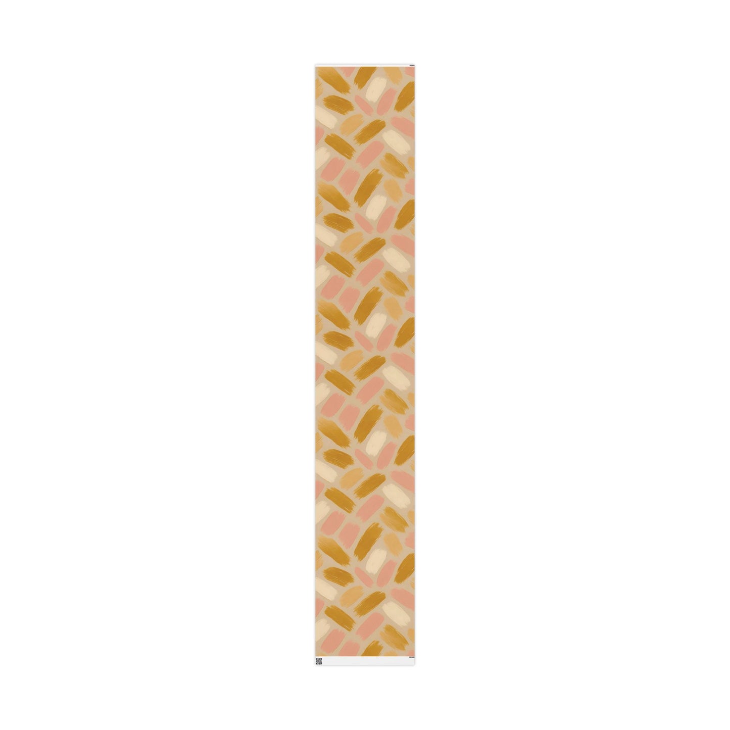 Golden Blush Brushstroke Wrapping Paper – Luxurious Abstract Gift Wrap