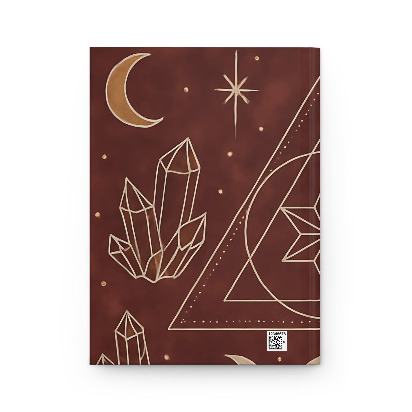 Boho Geometric Crystal Hardcover Journal – Burgundy Mystic Writing Notebook