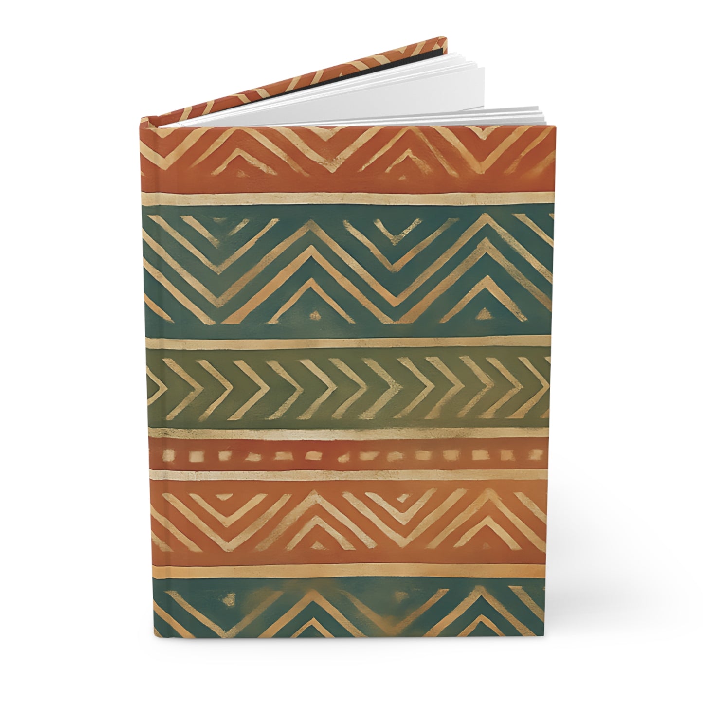 Tribal Chevron Pattern Hardcover Journal – Matte Finish, 150 Lined Pages