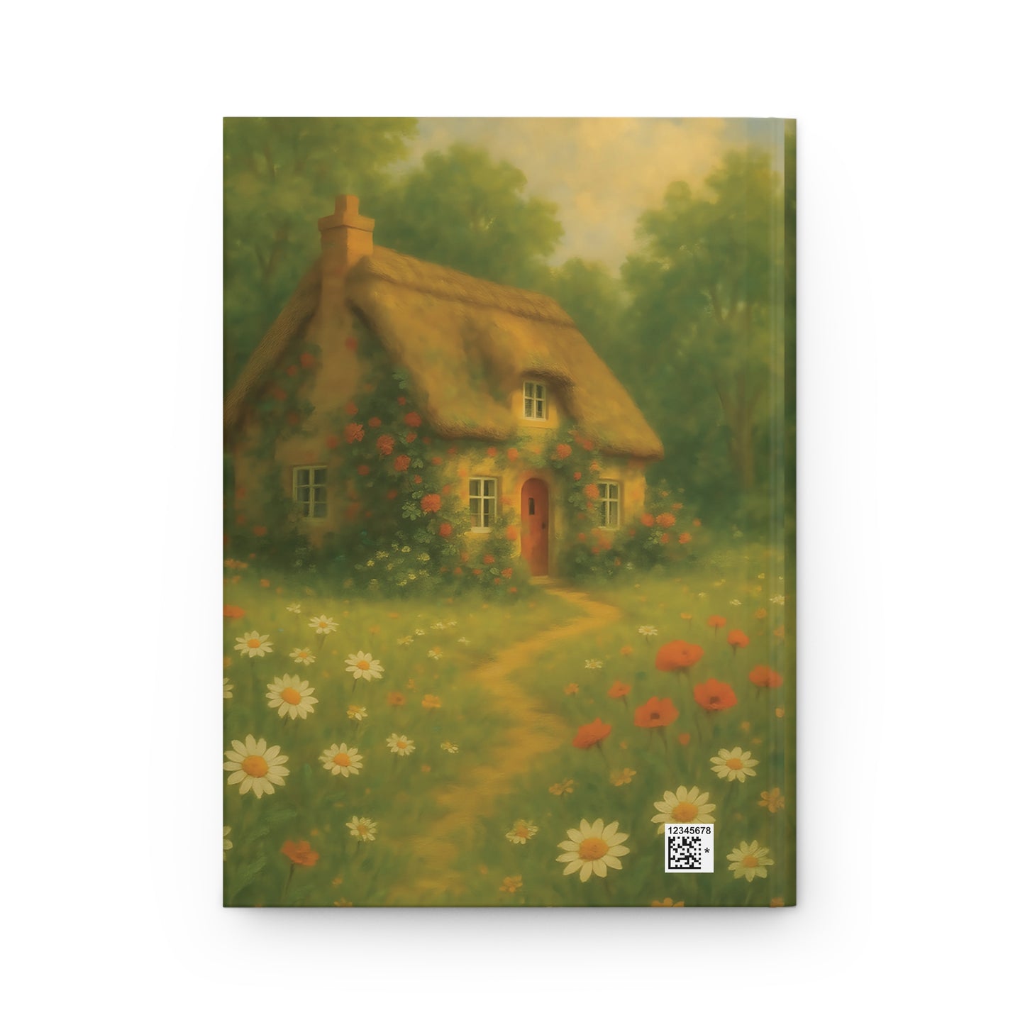 Cottage in Bloom Hardcover Journal – Whimsical Thatched Cottage & Wildflower Field Notebook
