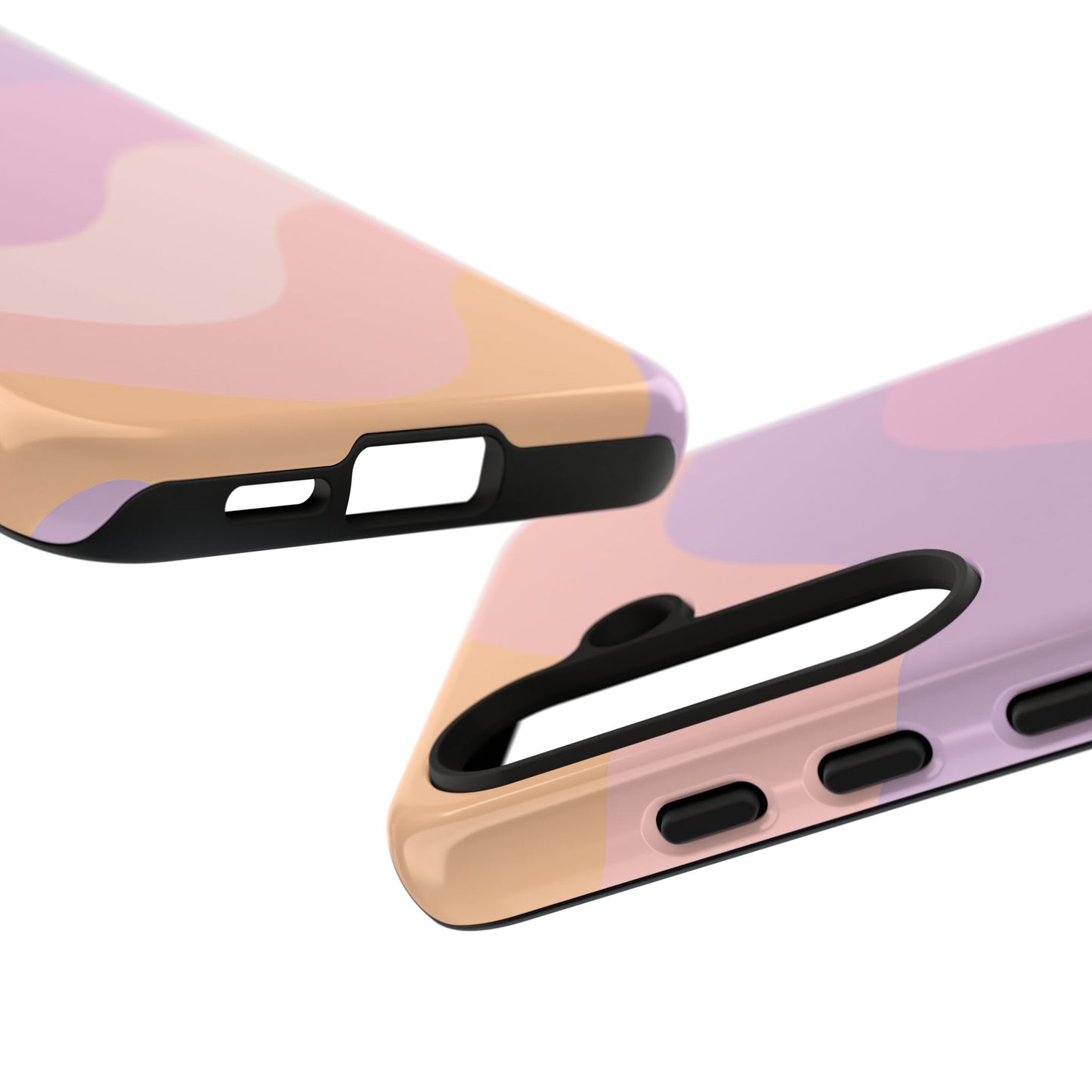 Retro Sunset Wave Phone Case – Groovy Pastel Abstract Design