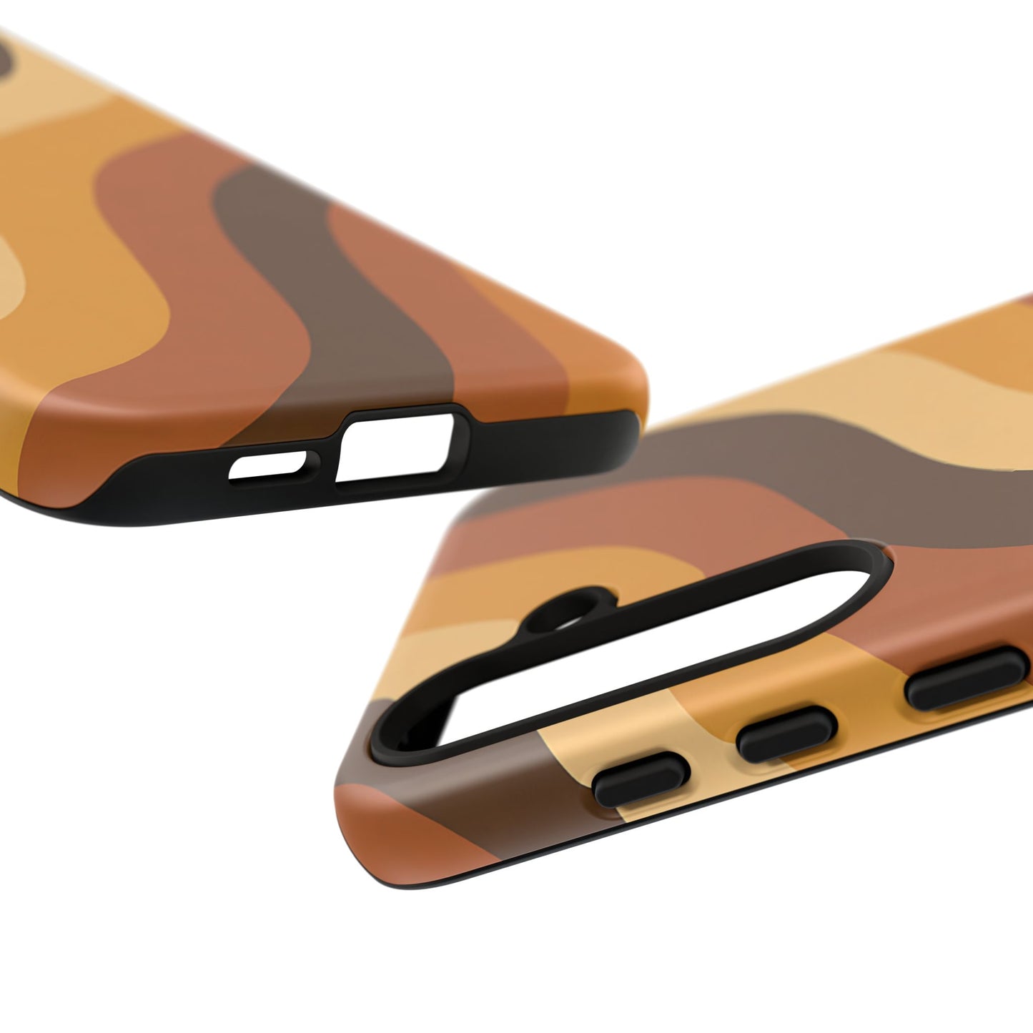 Retro Wave Stripes iPhone Case – 70s-Inspired Earth Tone Swirl Design