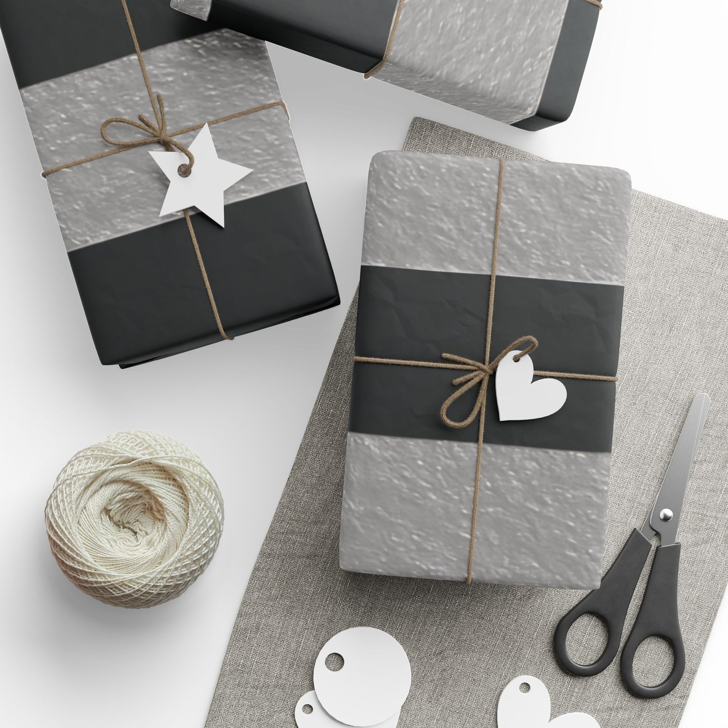 Black and Silver Striped Luxury Wrapping Paper – Glossy or Matte Finish, Durable 90gsm