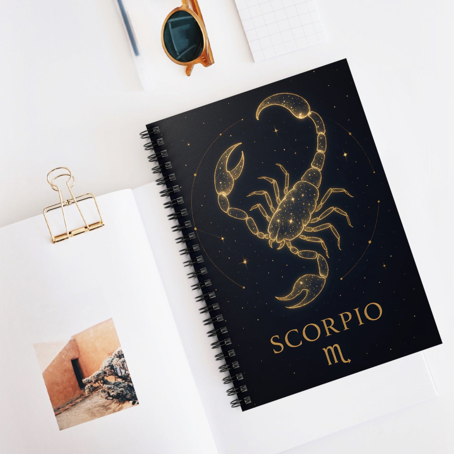 Scorpio Zodiac Galaxy Spiral Notebook – Celestial Astrology Writing Journal (6" x 8", 118 Pages)