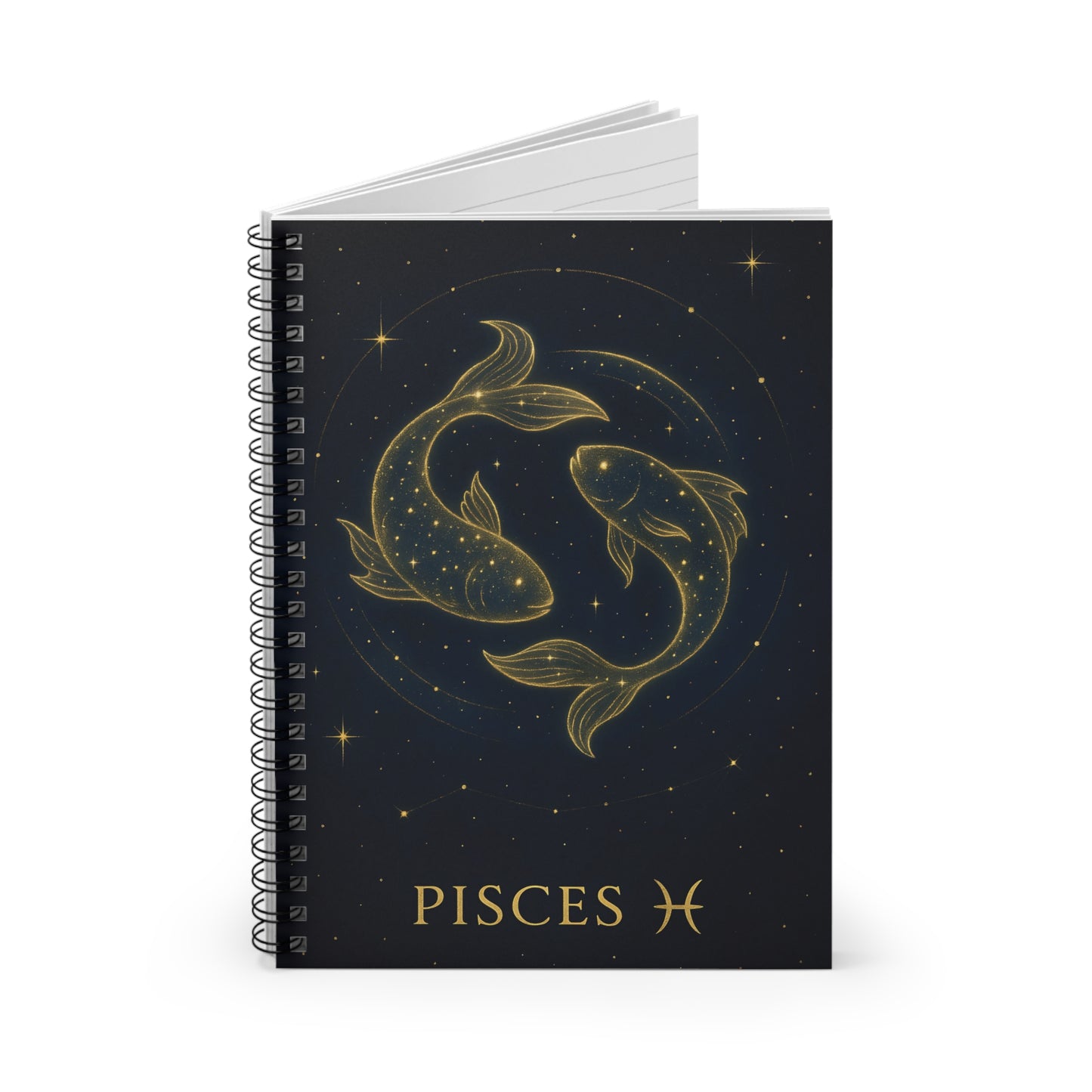 Pisces Zodiac Galaxy Spiral Notebook – Celestial Astrology Writing Journal (6" x 8", 118 Pages)