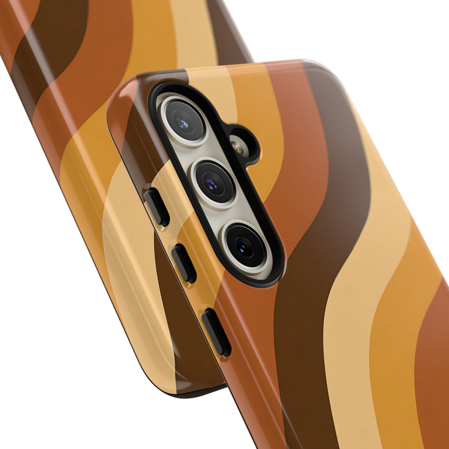 Retro Wave Stripes iPhone Case – 70s-Inspired Earth Tone Swirl Design