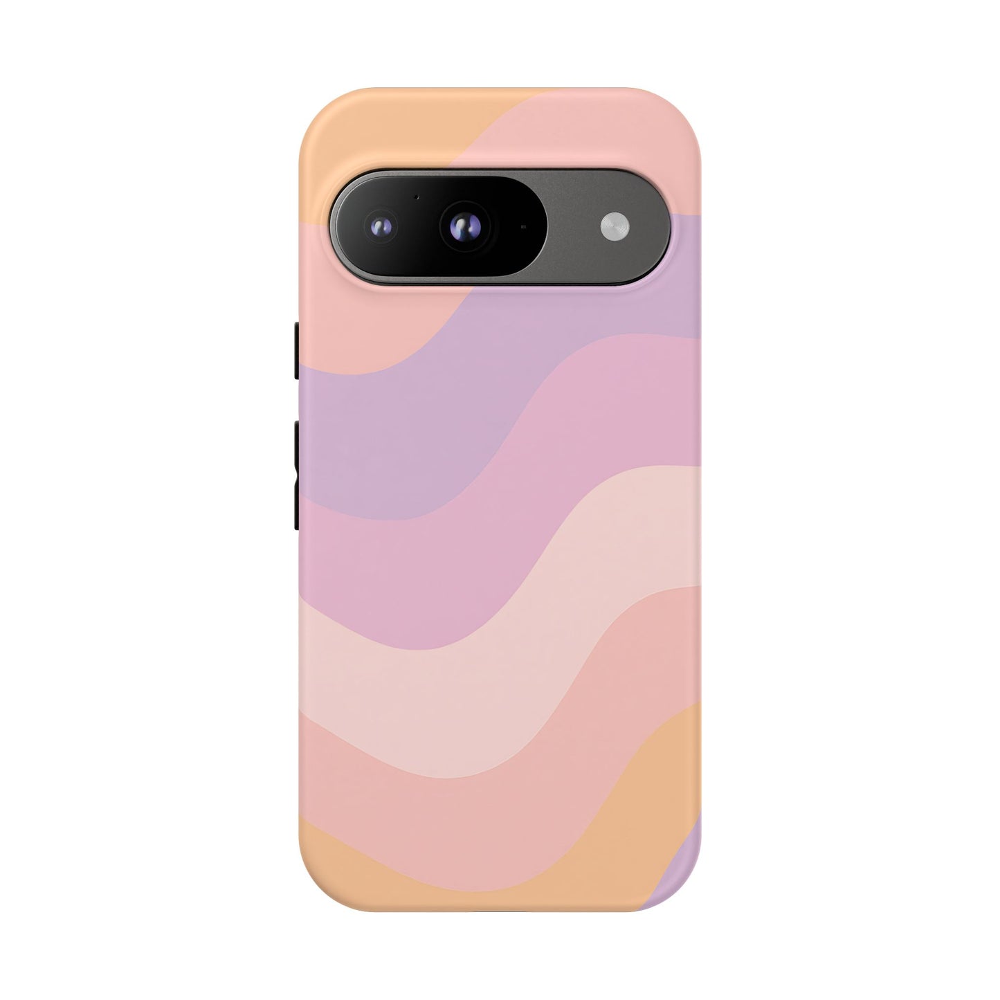 Retro Sunset Wave Phone Case – Groovy Pastel Abstract Design