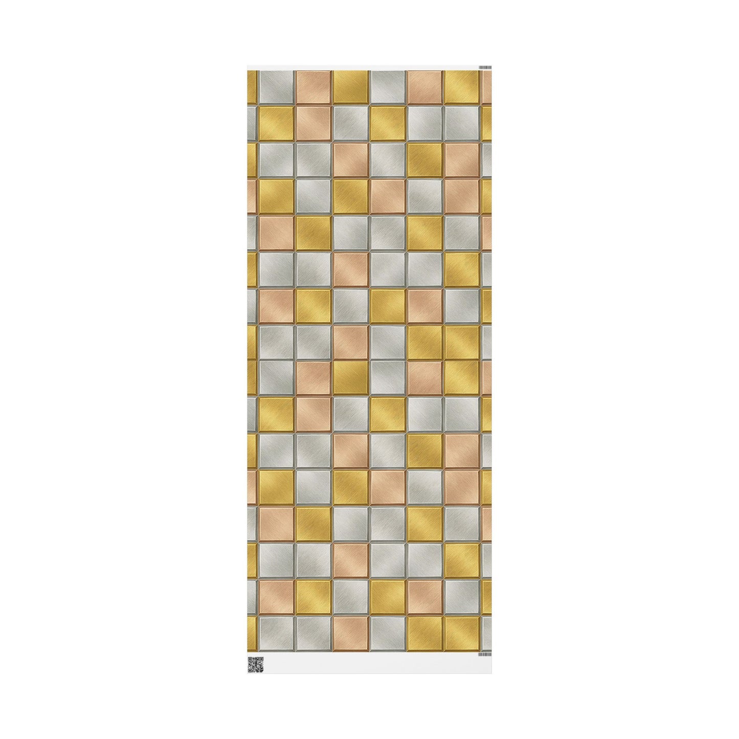 Geometric Metallic Tile Wrapping Paper – Modern Luxury Gift Wrap in Glossy or Matte Finish