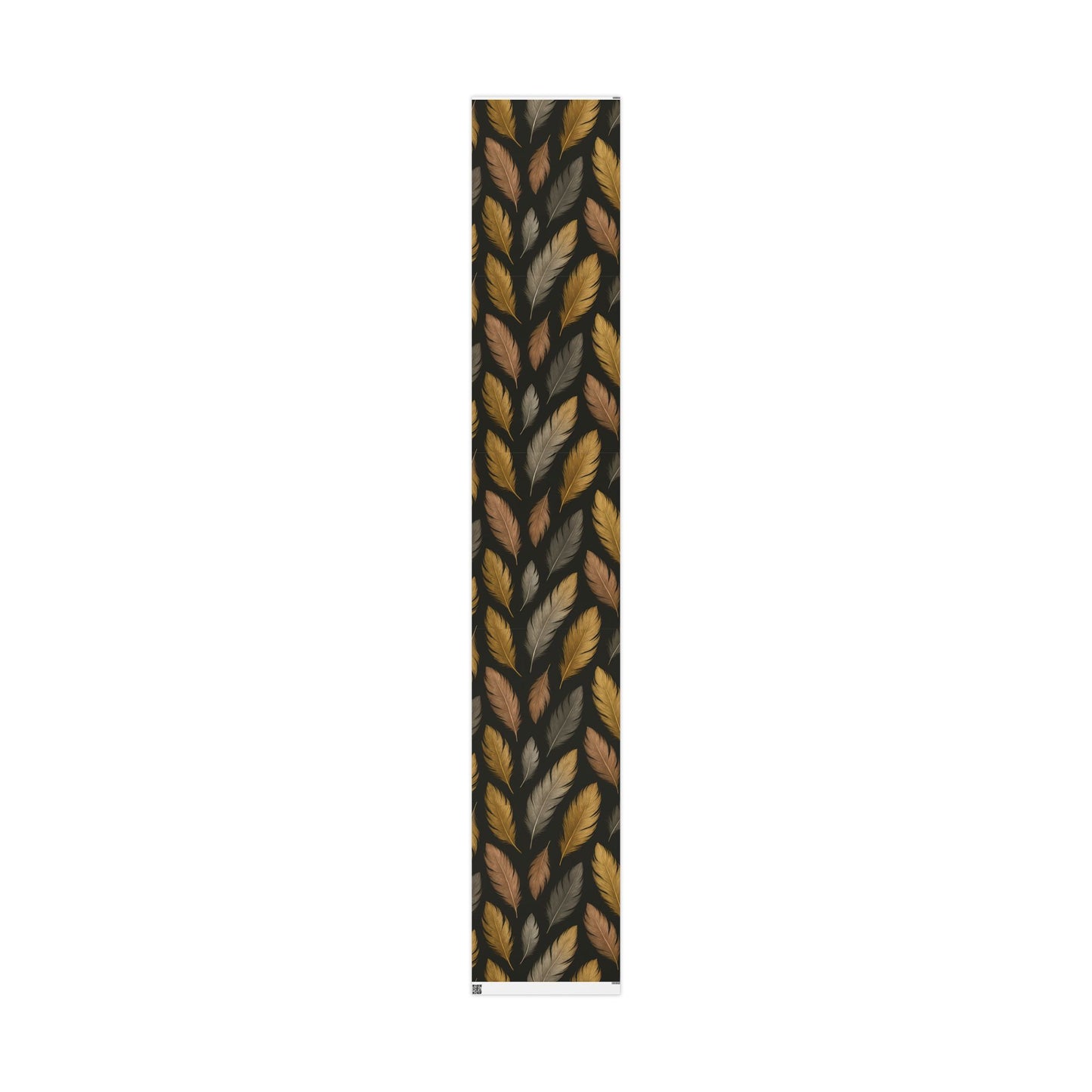 Luxury Feather Print Wrapping Paper – Metallic Gold, Bronze & Silver Design