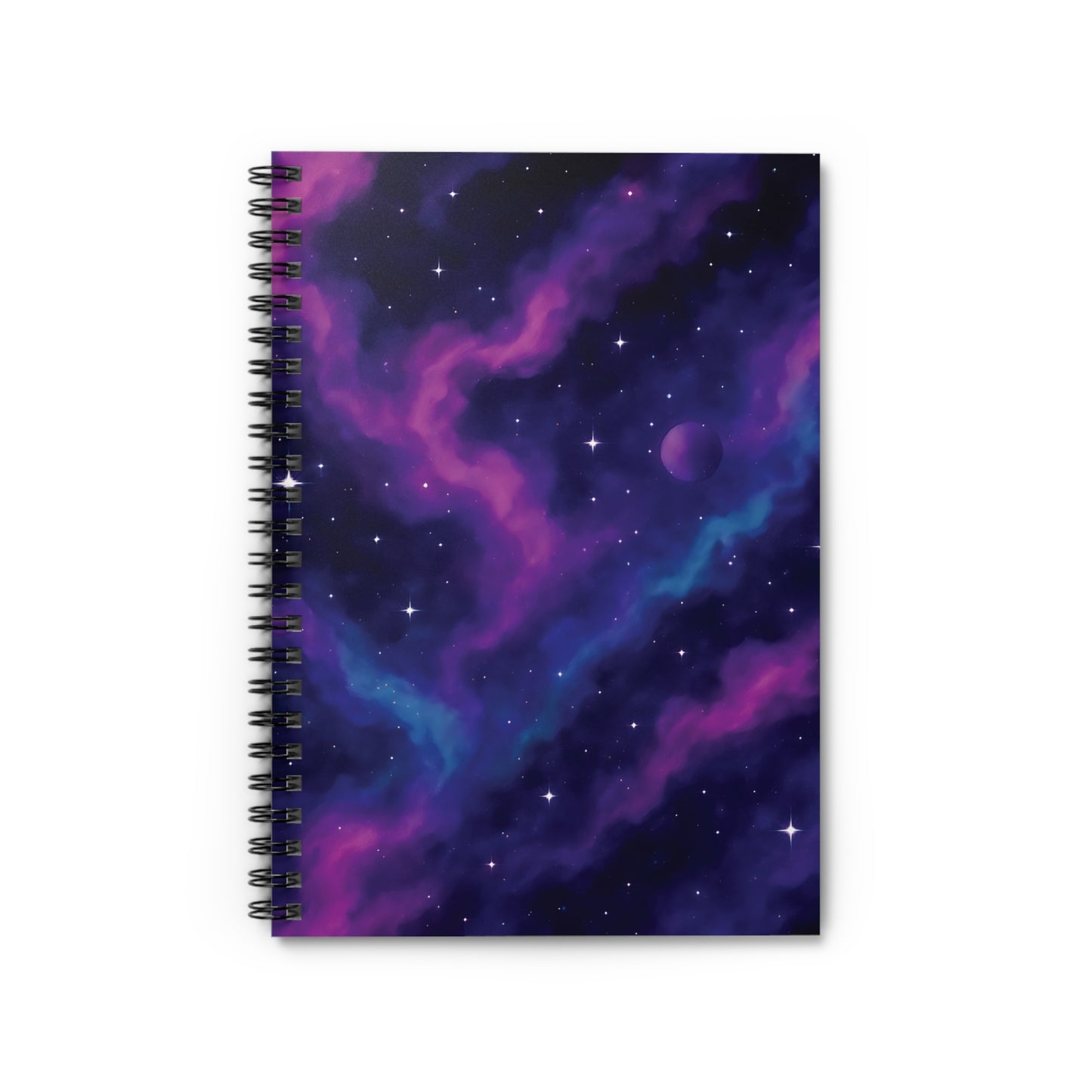 Galaxy Dreams Spiral Notebook – Purple Nebula Space Journal (6" x 8")