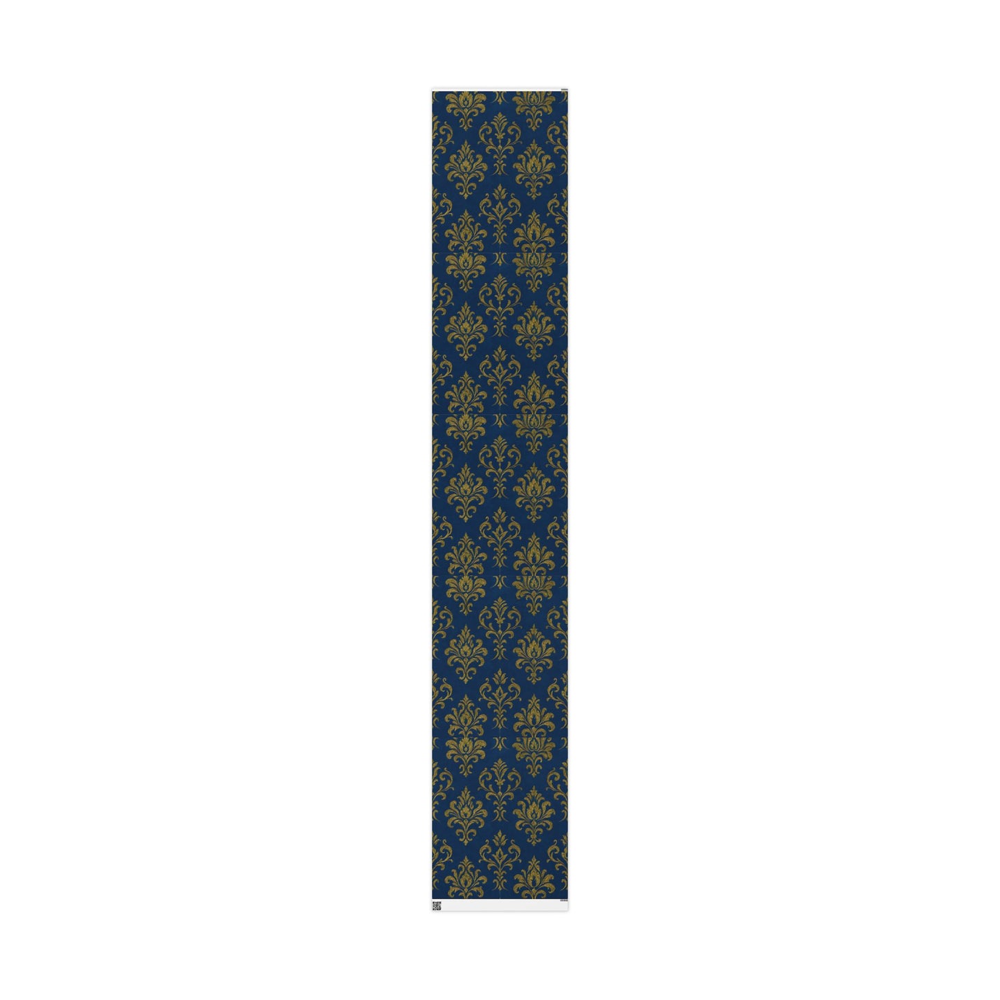Royal Blue & Gold Damask Wrapping Paper – Elegant Luxury Gift Wrap in Glossy or Matte Finish