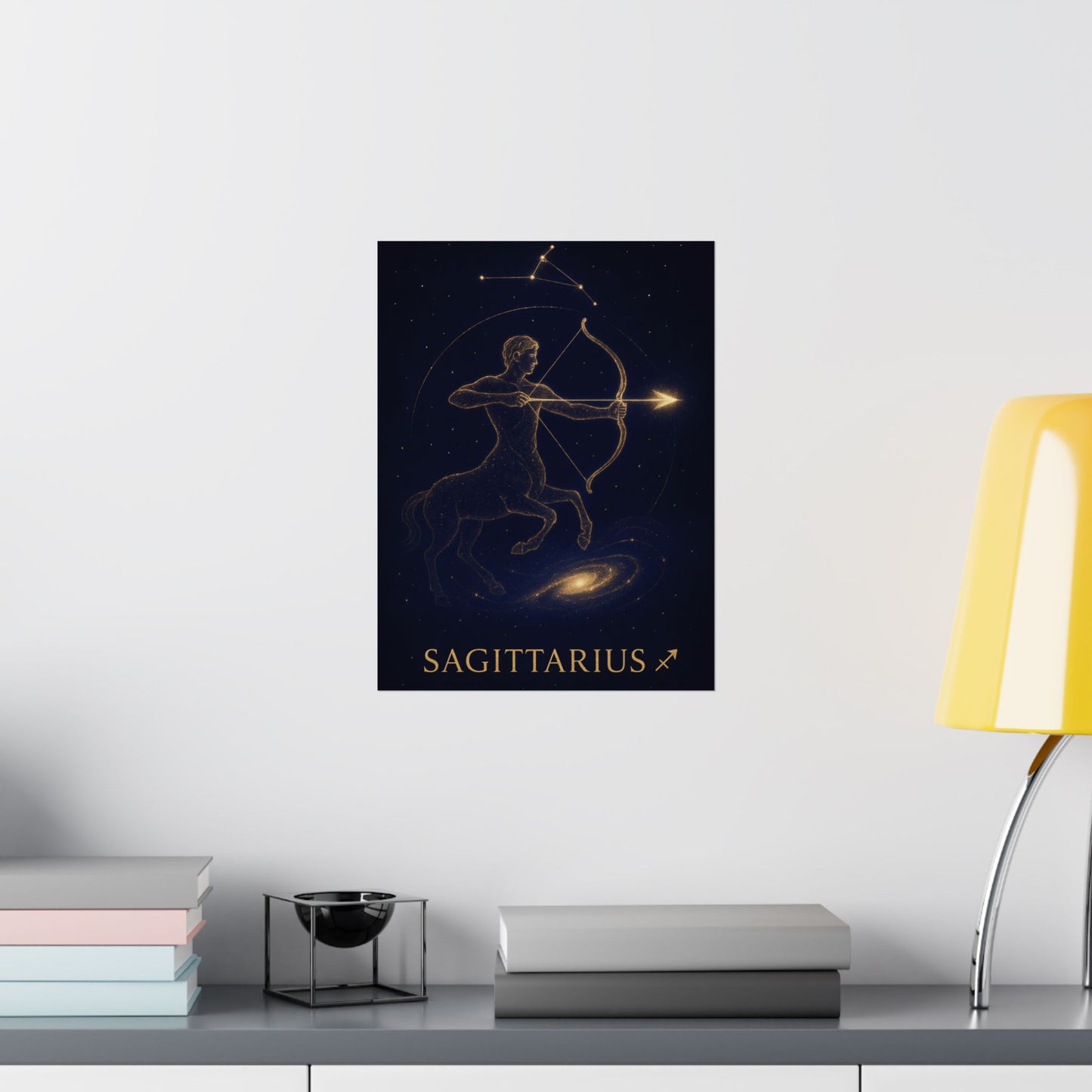 Sagittarius Zodiac Constellation Matte Poster – Golden Archer Astrology Wall Art Print (Multiple Sizes)