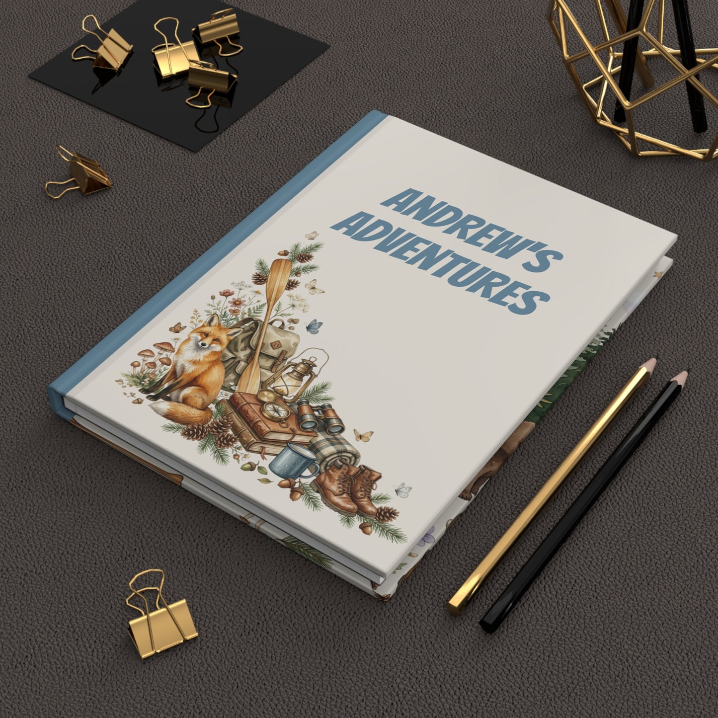 Personalized Adventure Journal — “Andrew’s Adventures” Hardcover Travel Notebook